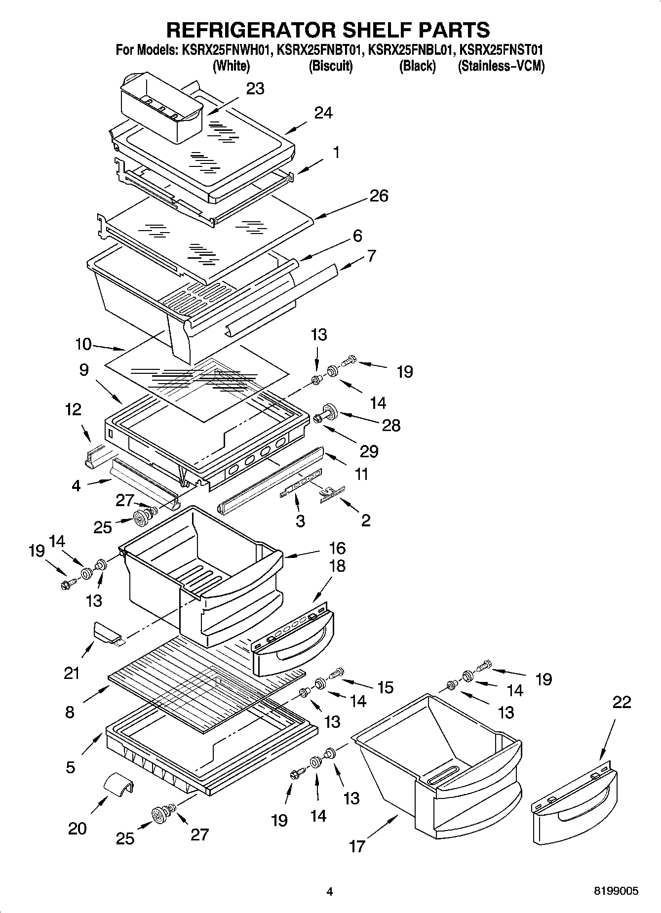 03 - REFRIGERATOR SHELF PARTS