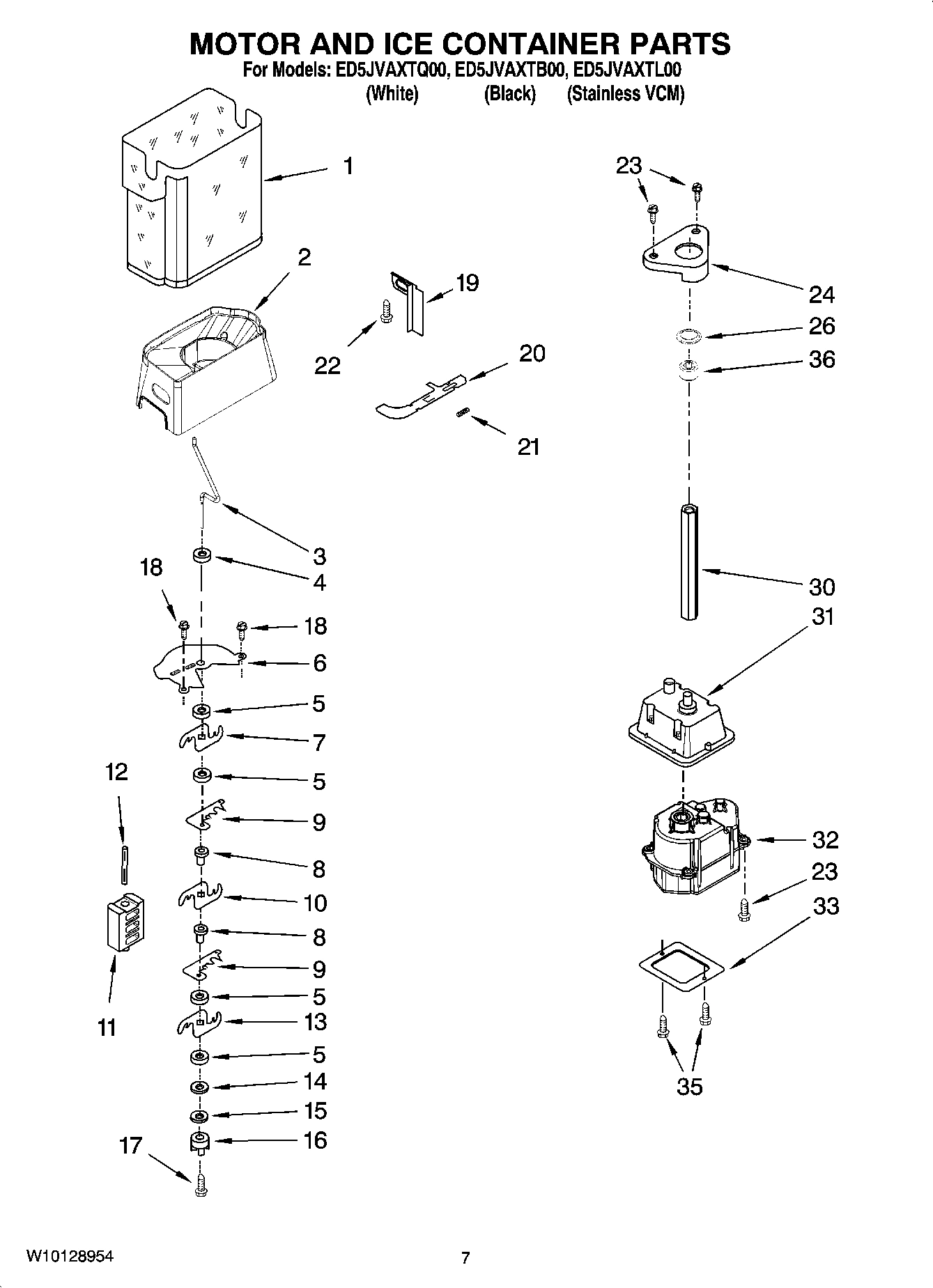 05 - MOTOR AND ICE CONTAINER PARTS
