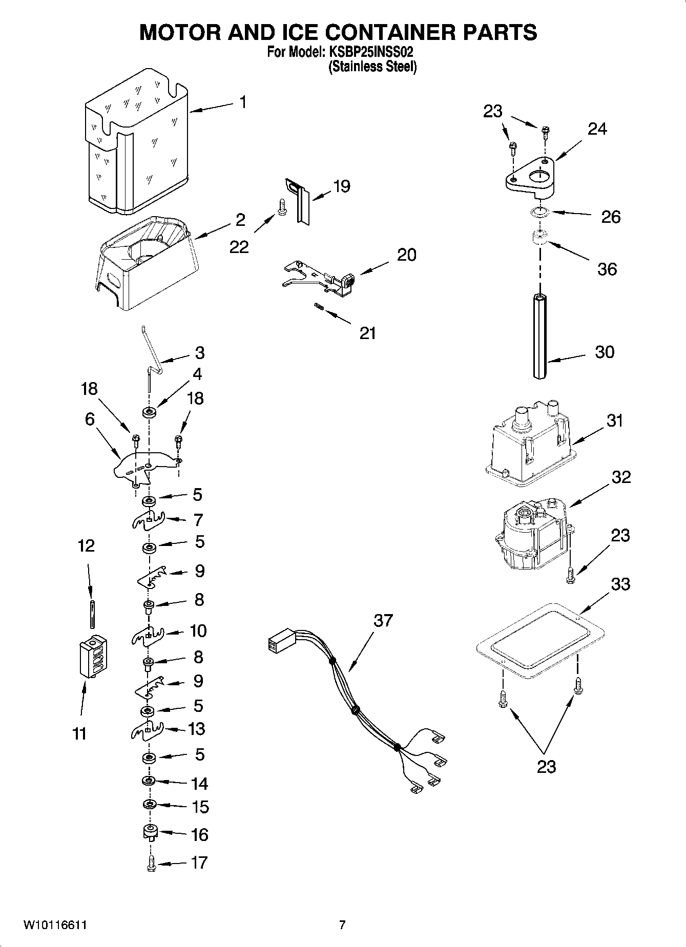 05 - MOTOR AND ICE CONTAINER PARTS