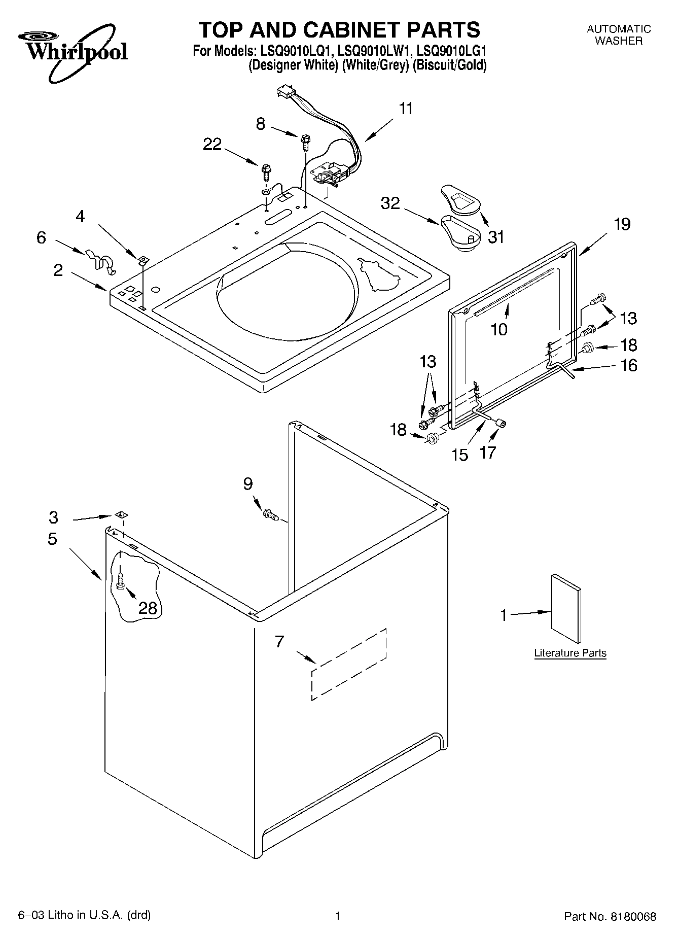 01 - TOP AND CABINET PARTS