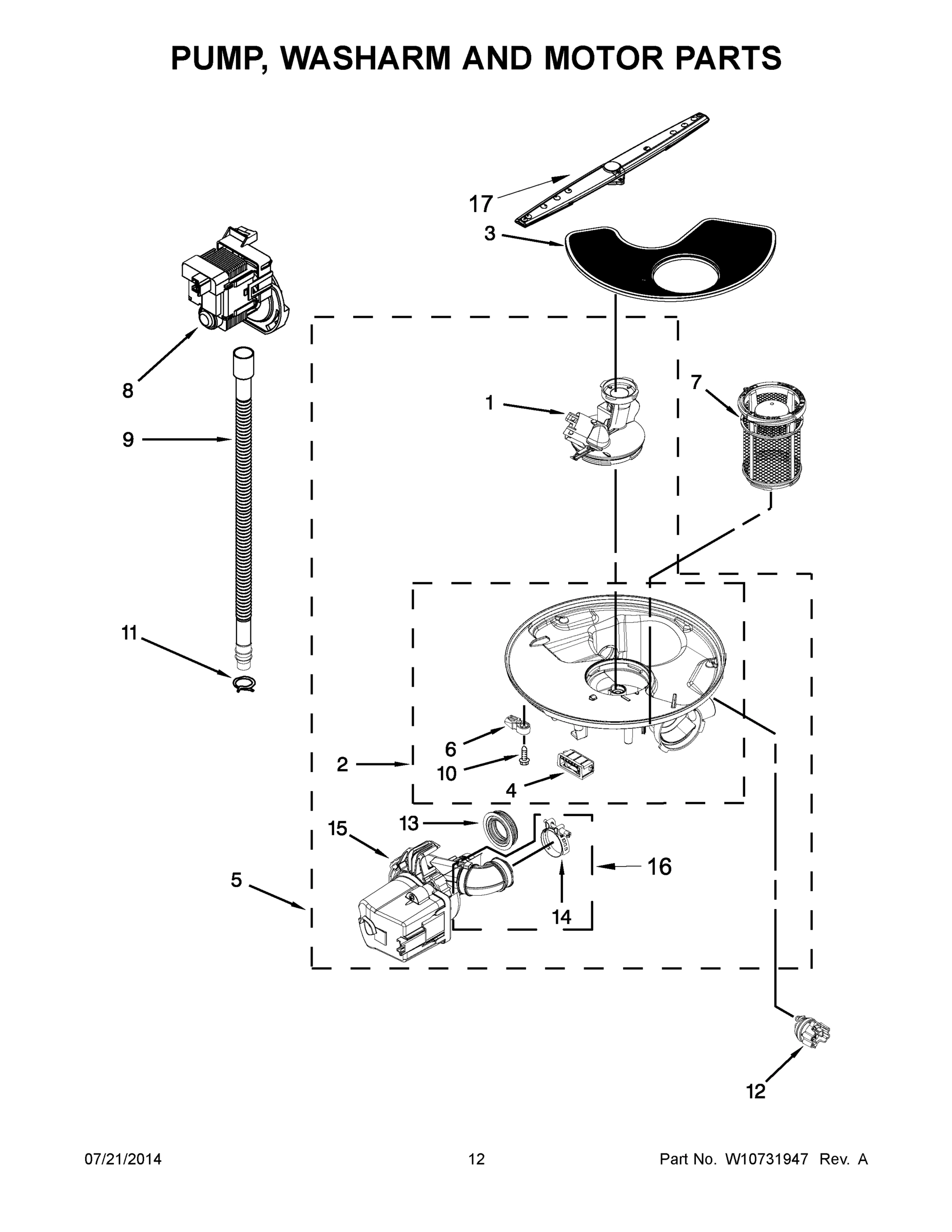 07 - PUMP, WASHARM AND MOTOR PARTS