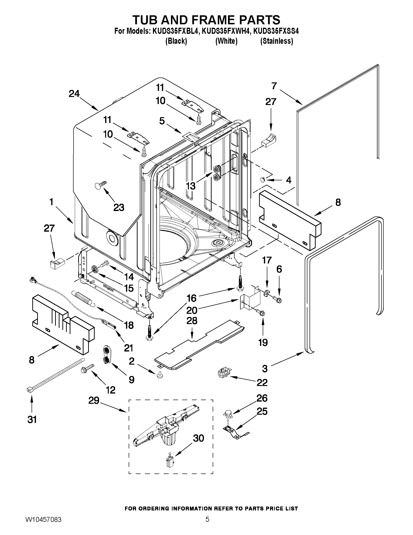 05 - TUB AND FRAME PARTS