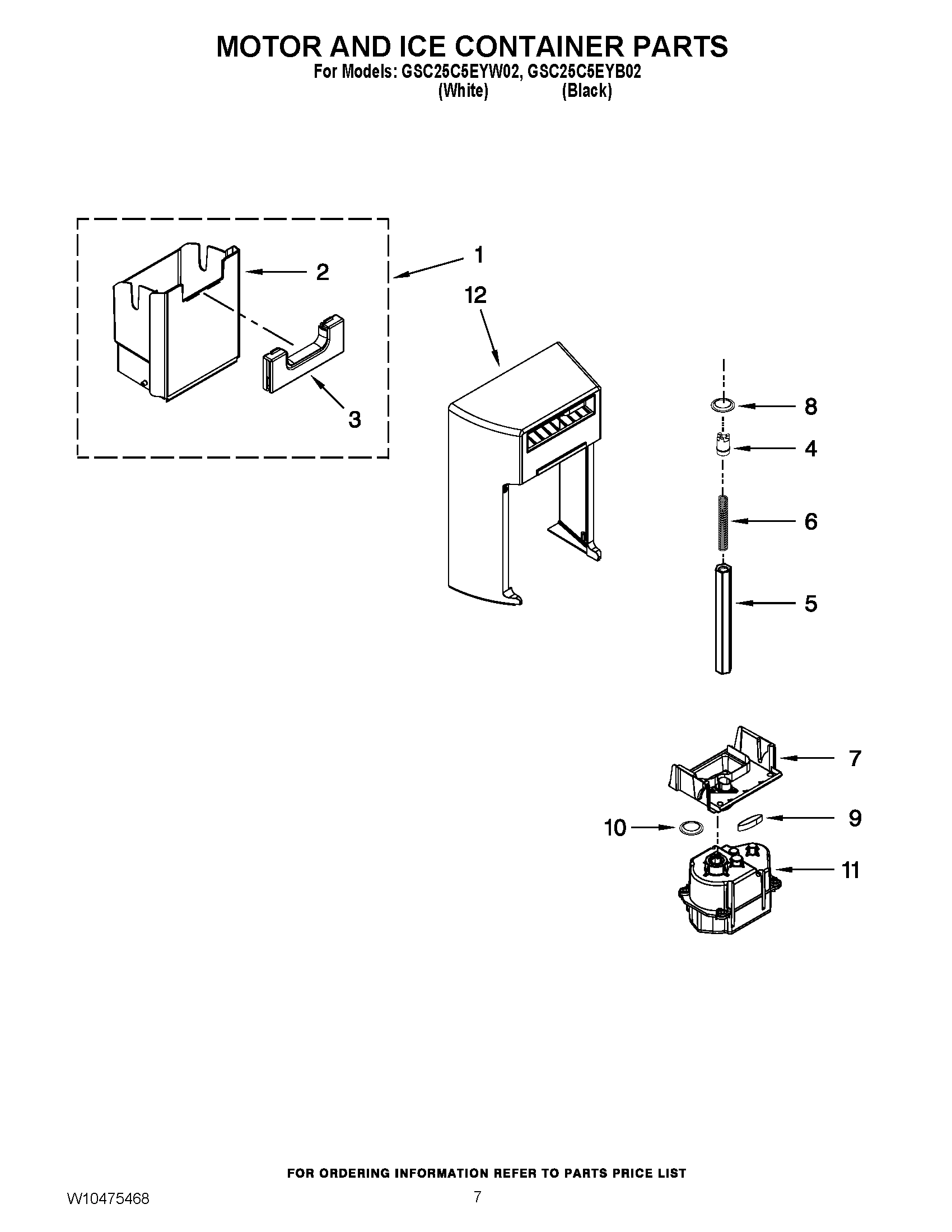 05 - MOTOR AND ICE CONTAINER PARTS