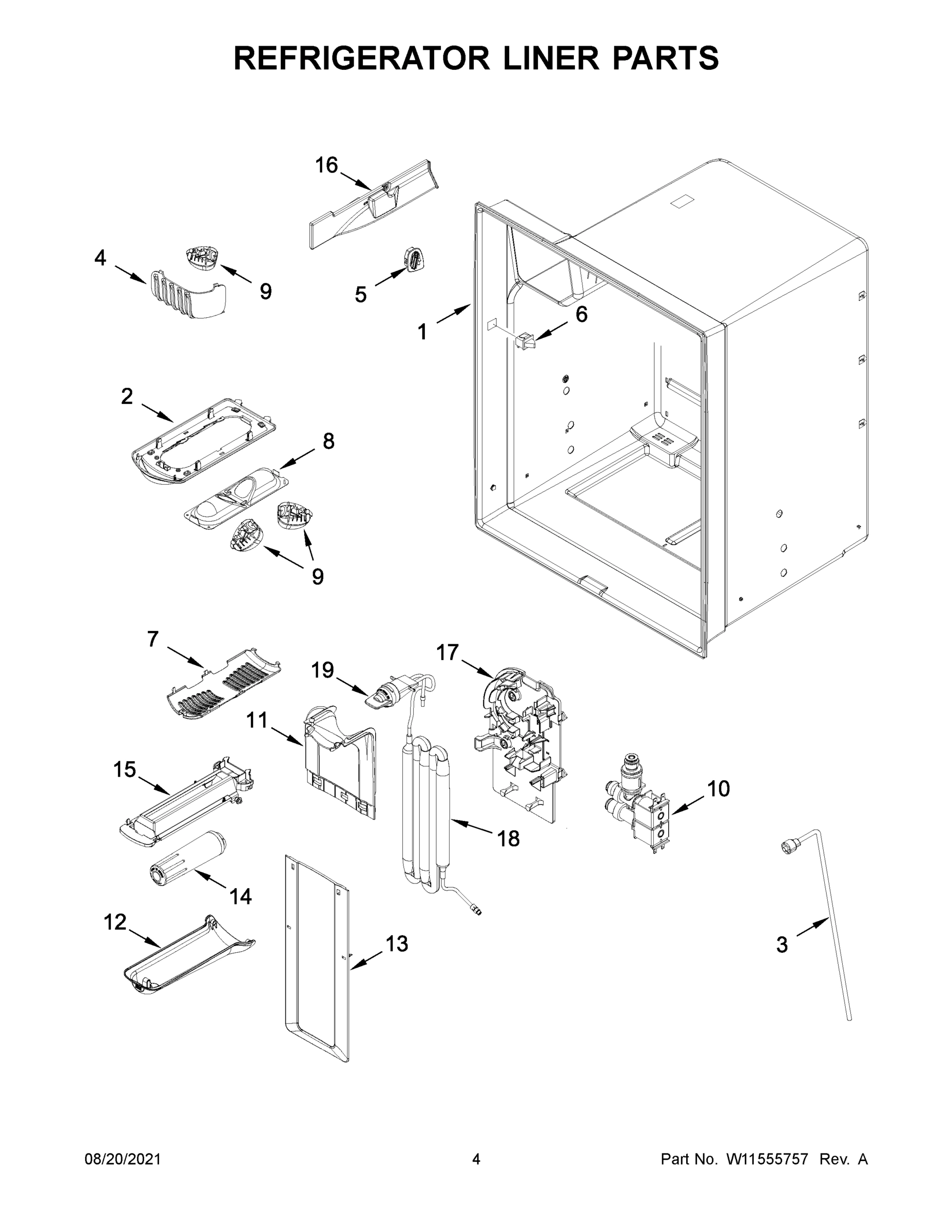 03 - REFRIGERATOR LINER PARTS
