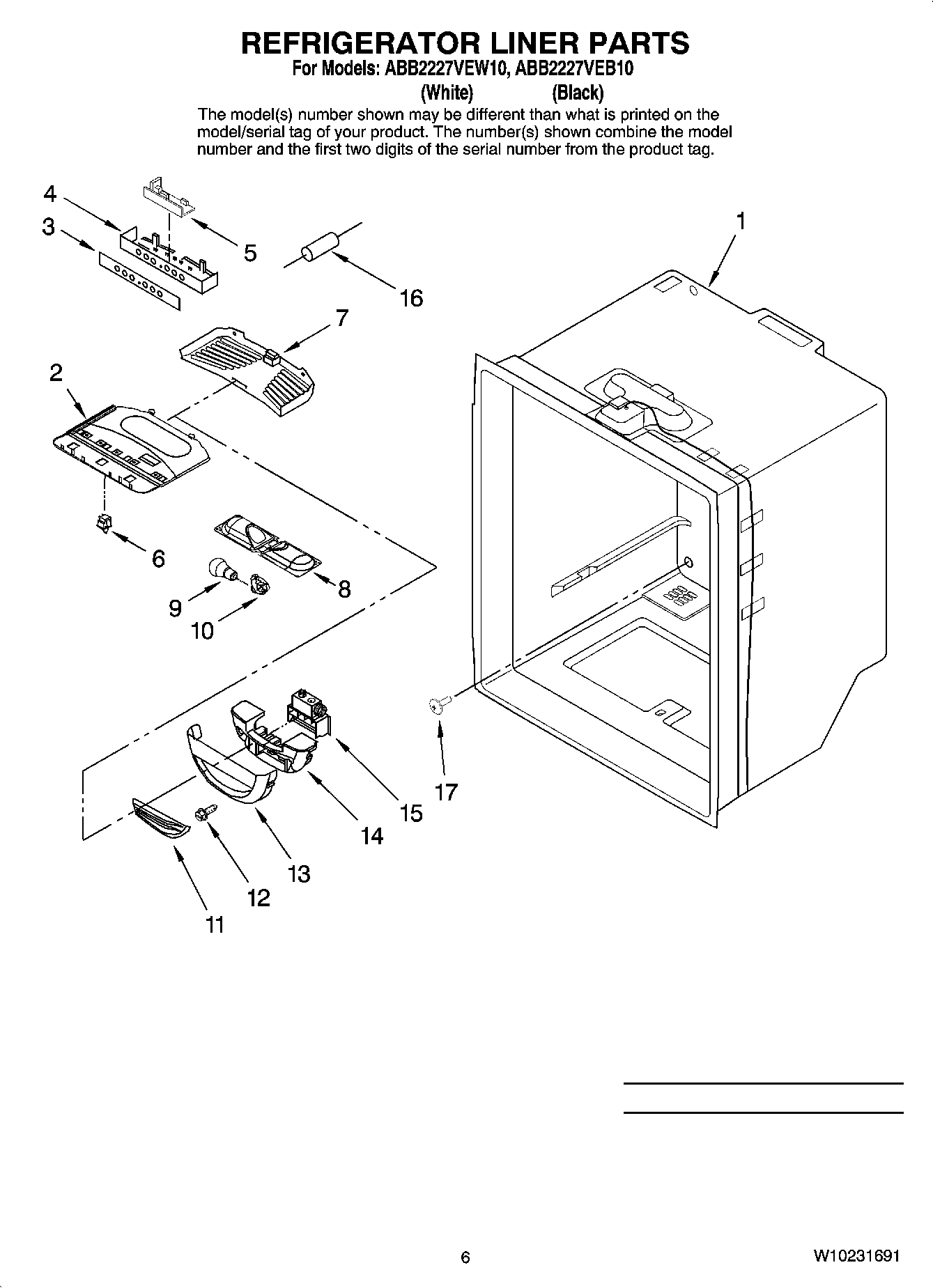 04 - REFRIGERATOR LINER PARTS
