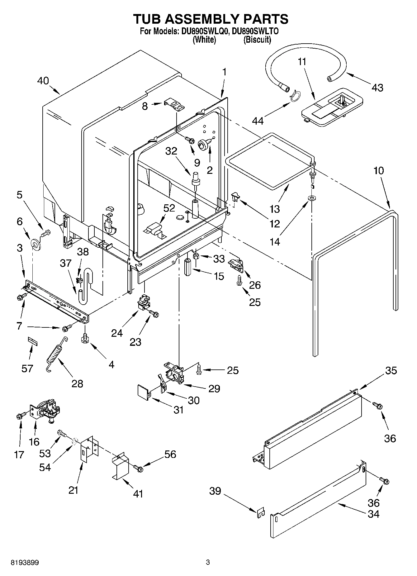 03 - TUB ASSEMBLY PARTS