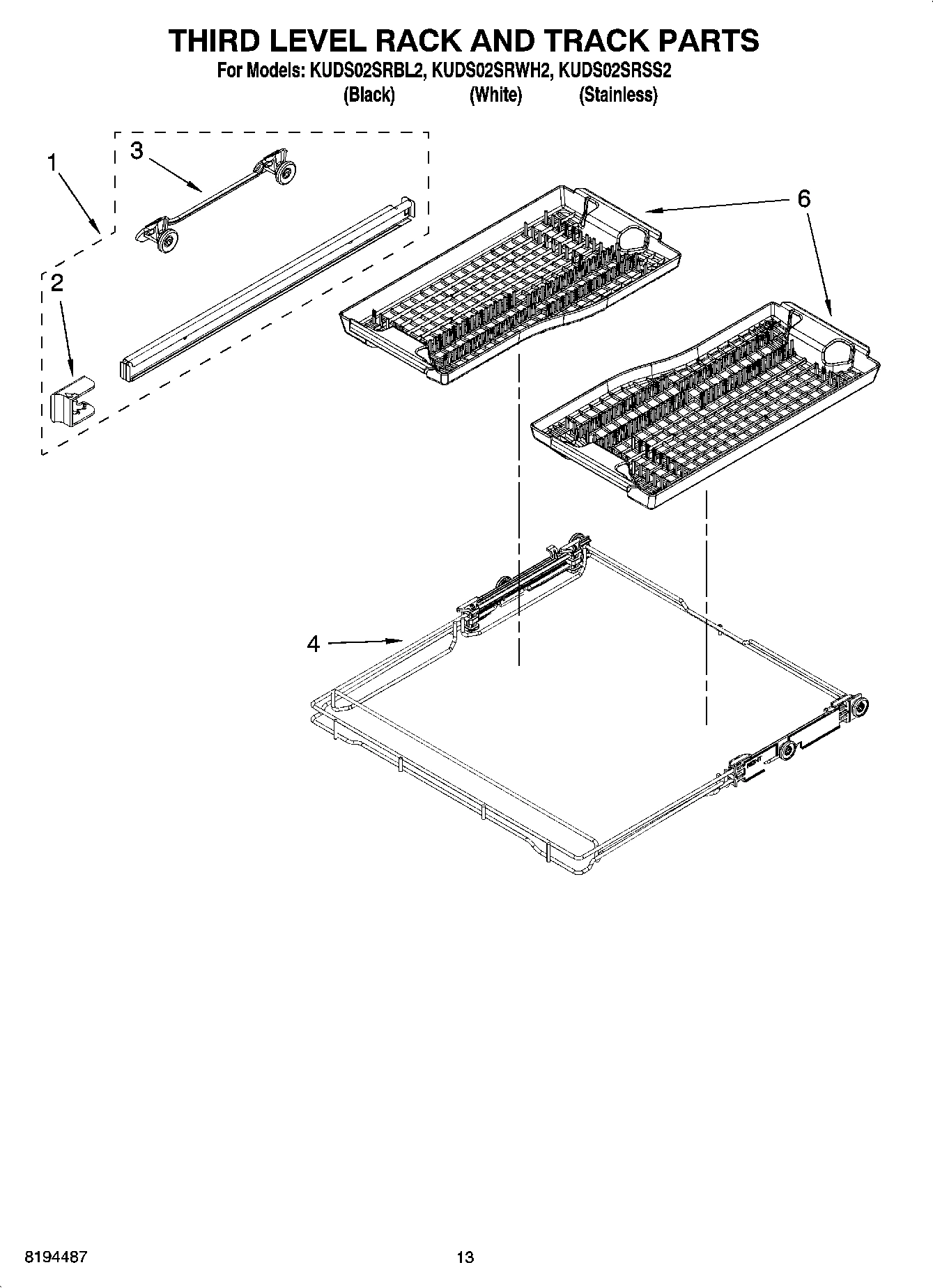 10 - THIRD LEVEL RACK AND TRACK PARTS