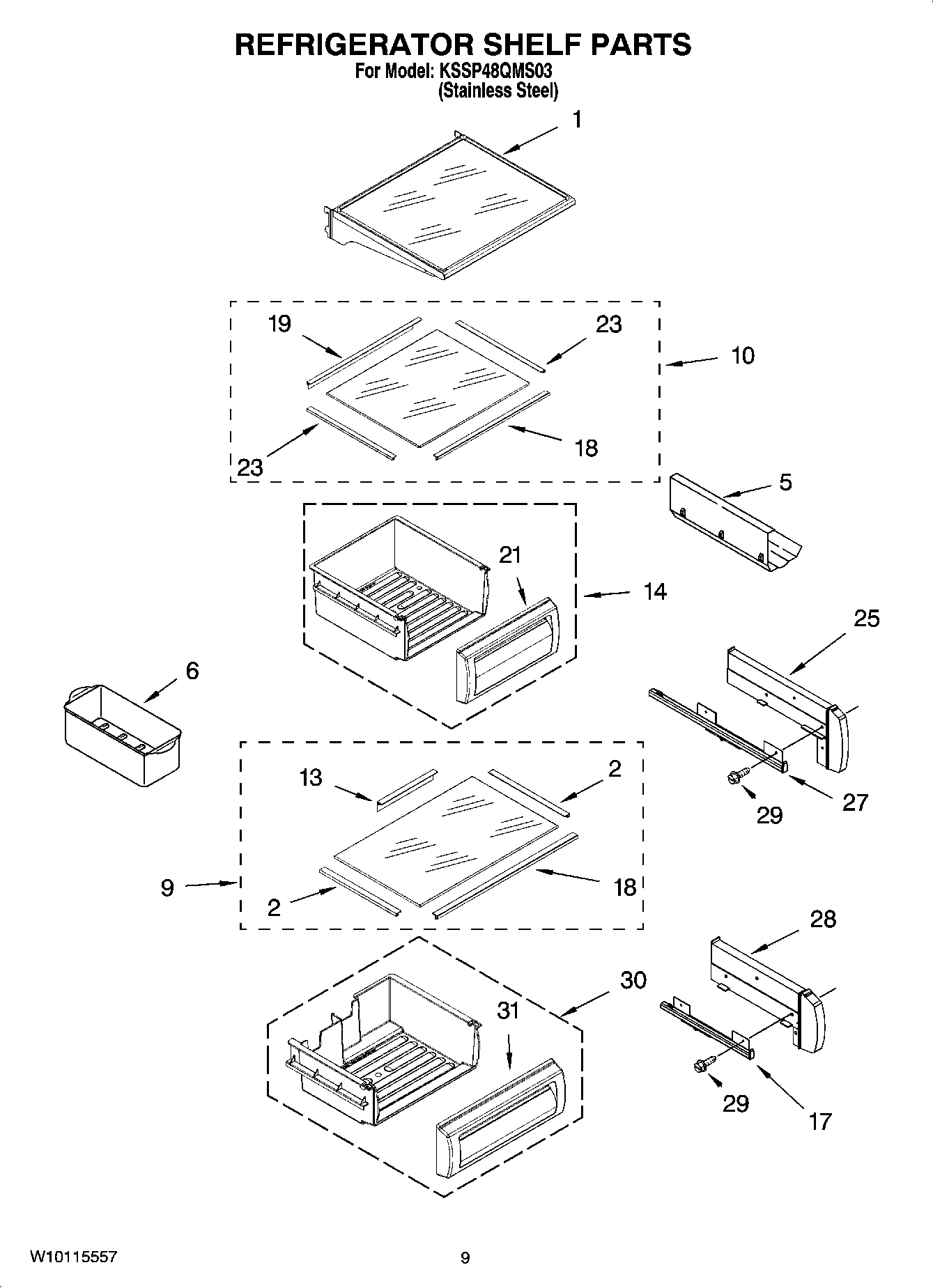 07 - REFRIGERATOR SHELF PARTS