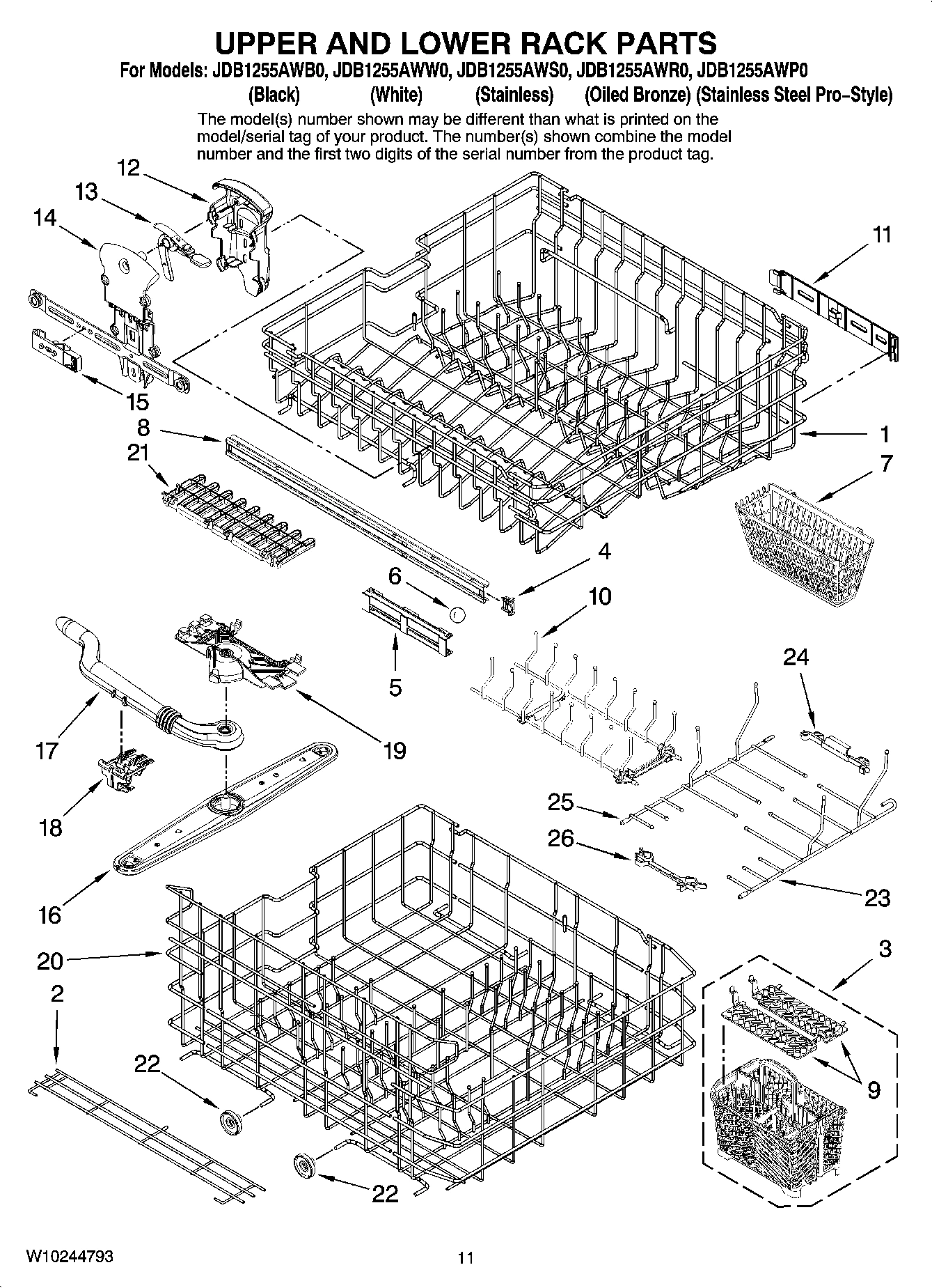 09 - UPPER AND LOWER RACK PARTS