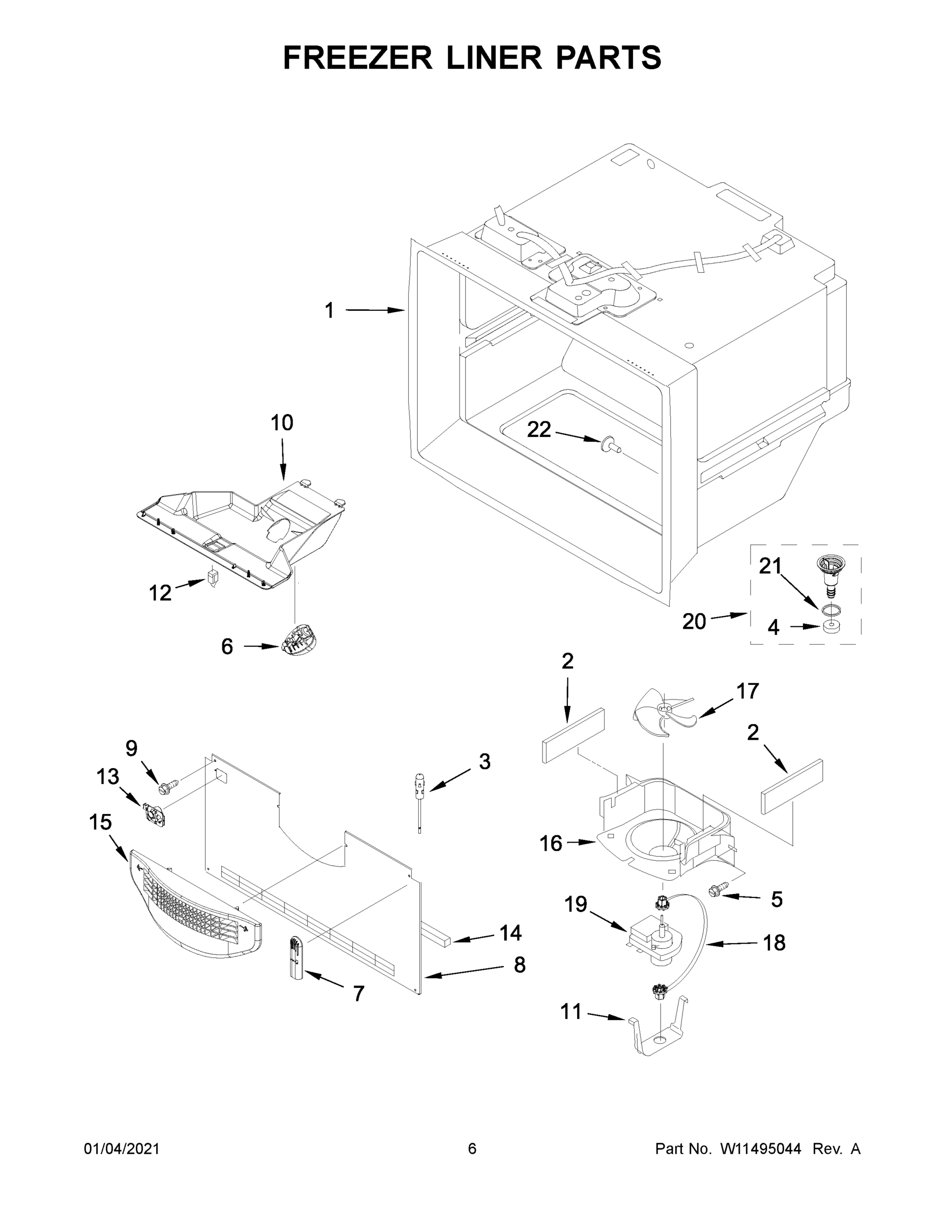 04 - FREEZER LINER PARTS