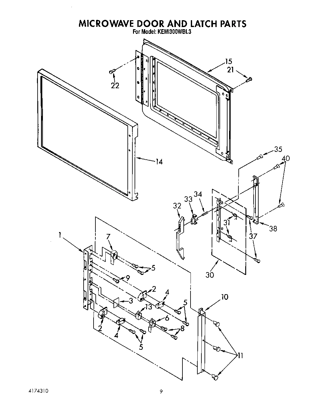 05 - MICROWAVE DOOR AND LATCH