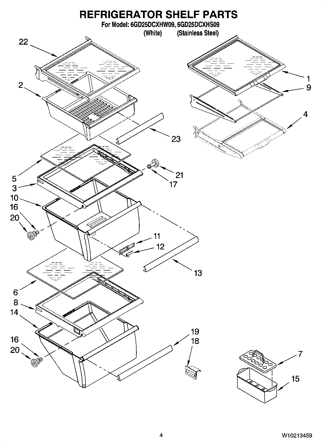 03 - REFRIGERATOR SHELF PARTS