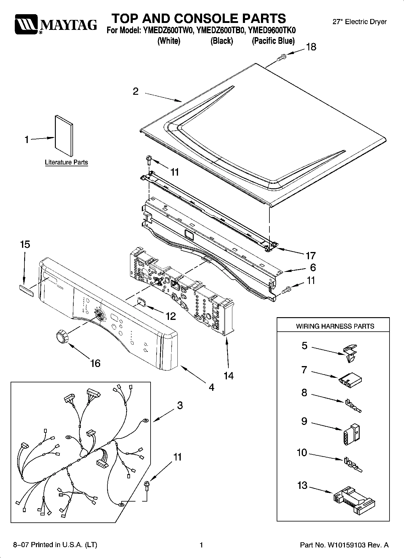 01 - TOP AND CONSOLE PARTS