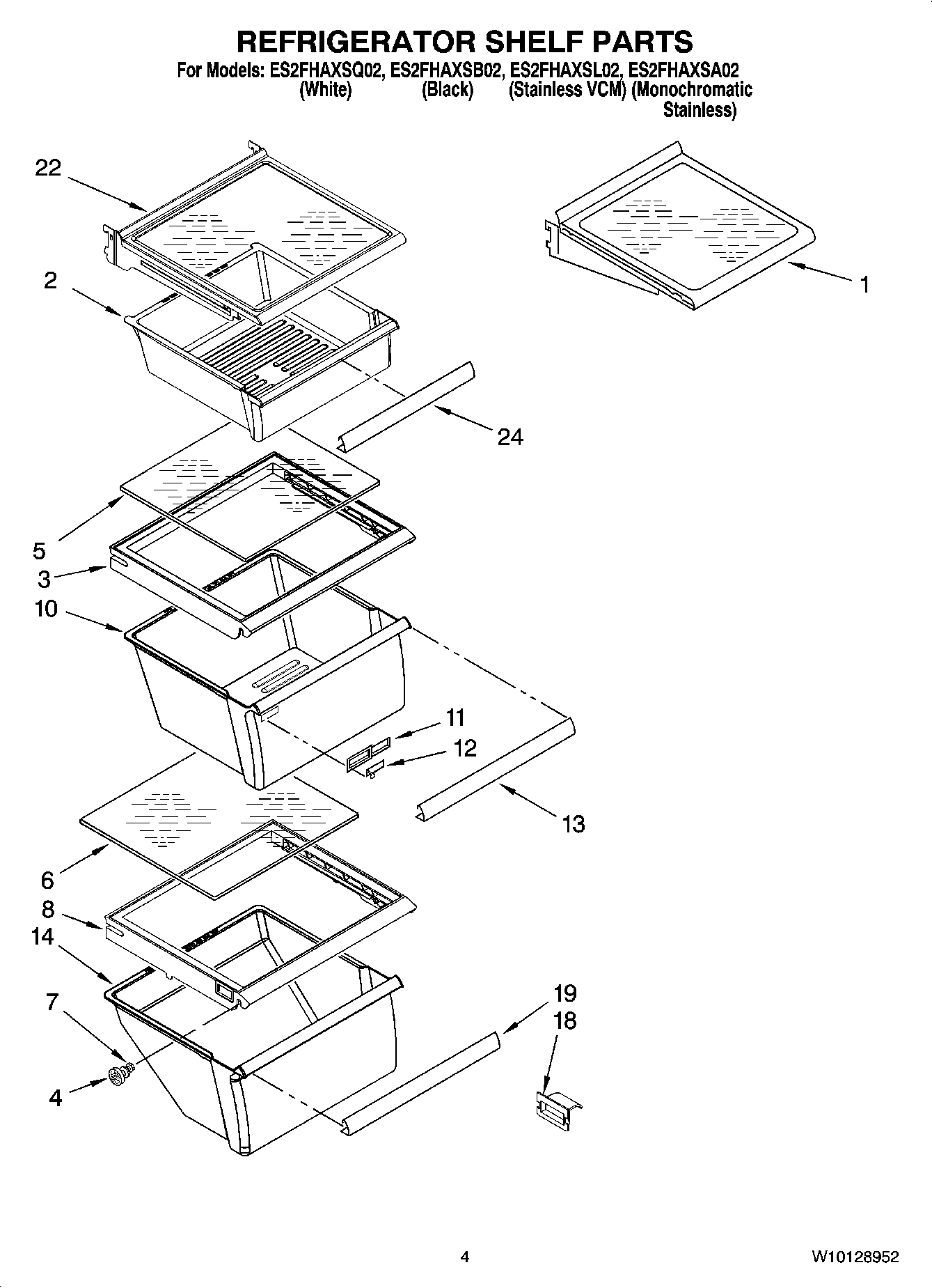 03 - REFRIGERATOR SHELF PARTS