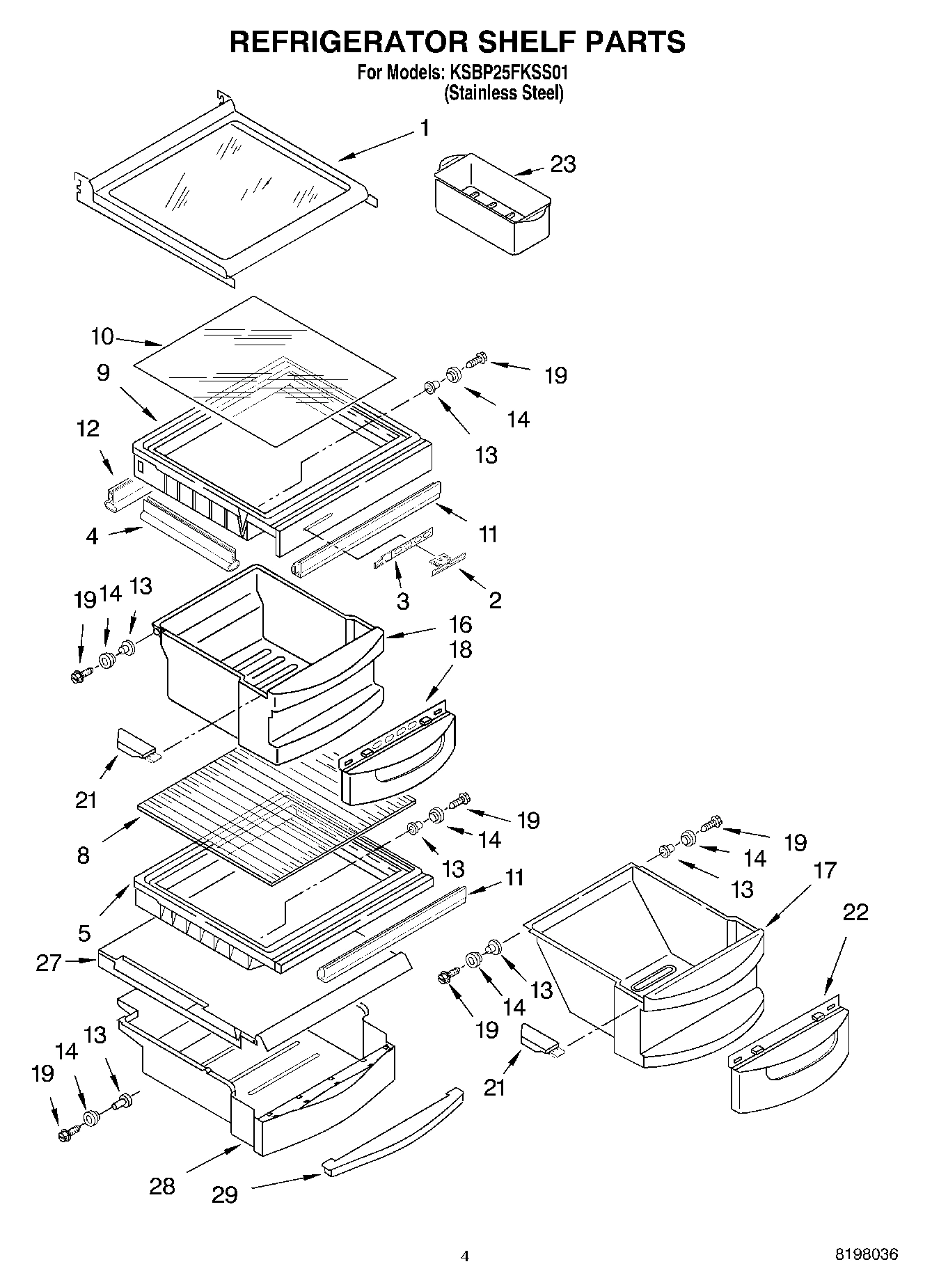 03 - REFRIGERATOR SHELF PARTS