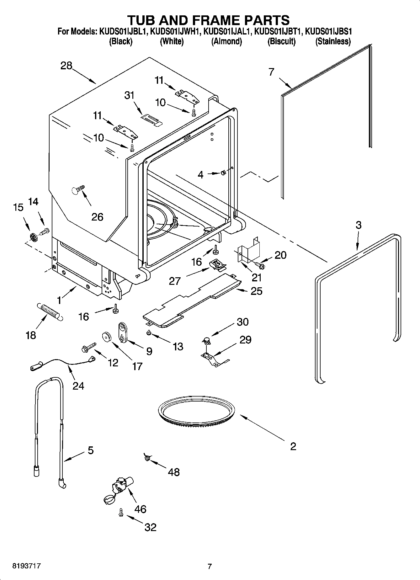 07 - TUB AND FRAME PARTS