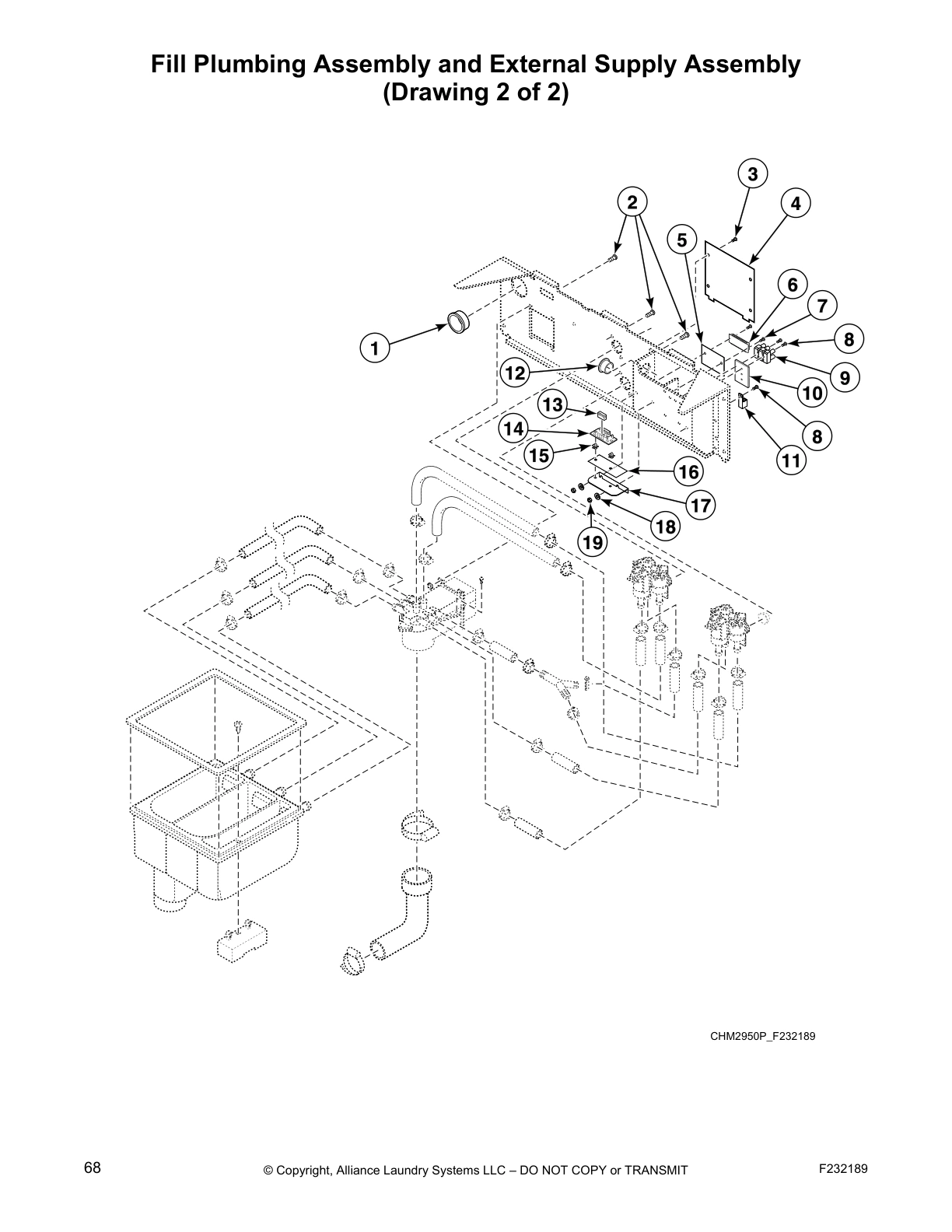Fill Plumbing Assembly and External Supply Assembly
(Drawing 2 of 2)
