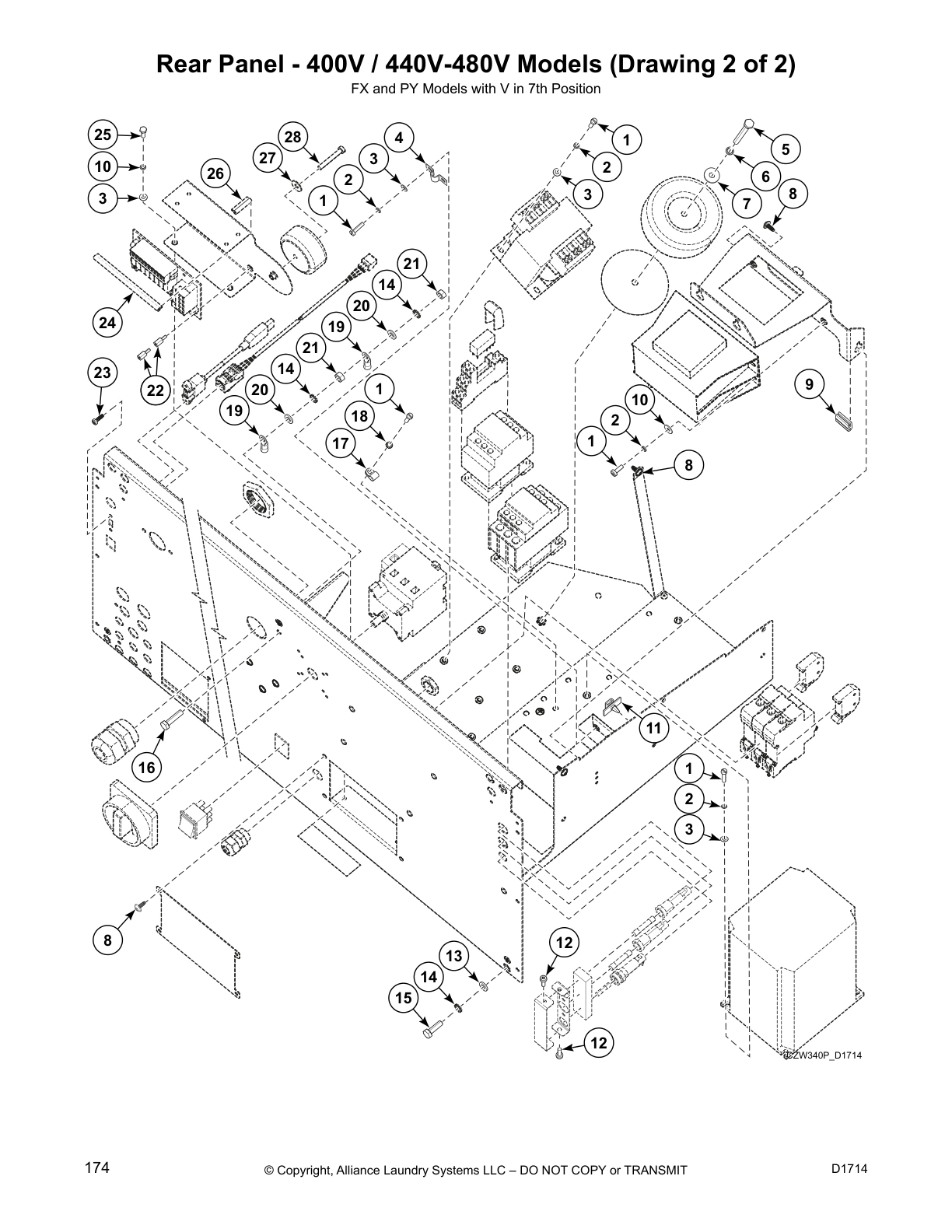 Rear Panel - 400V / 440V-480V Models (Drawing 2 of 2)