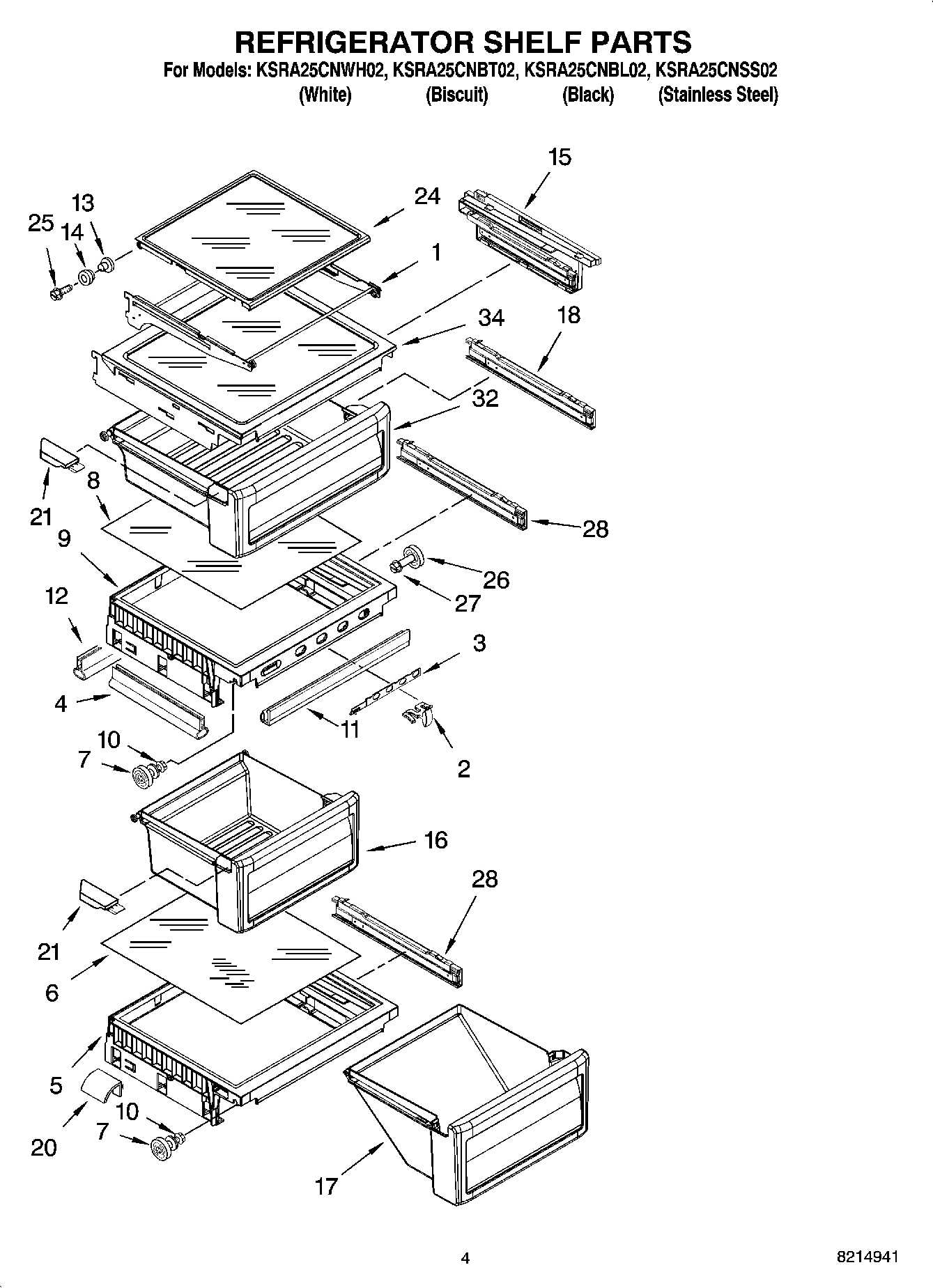 03 - REFRIGERATOR SHELF PARTS