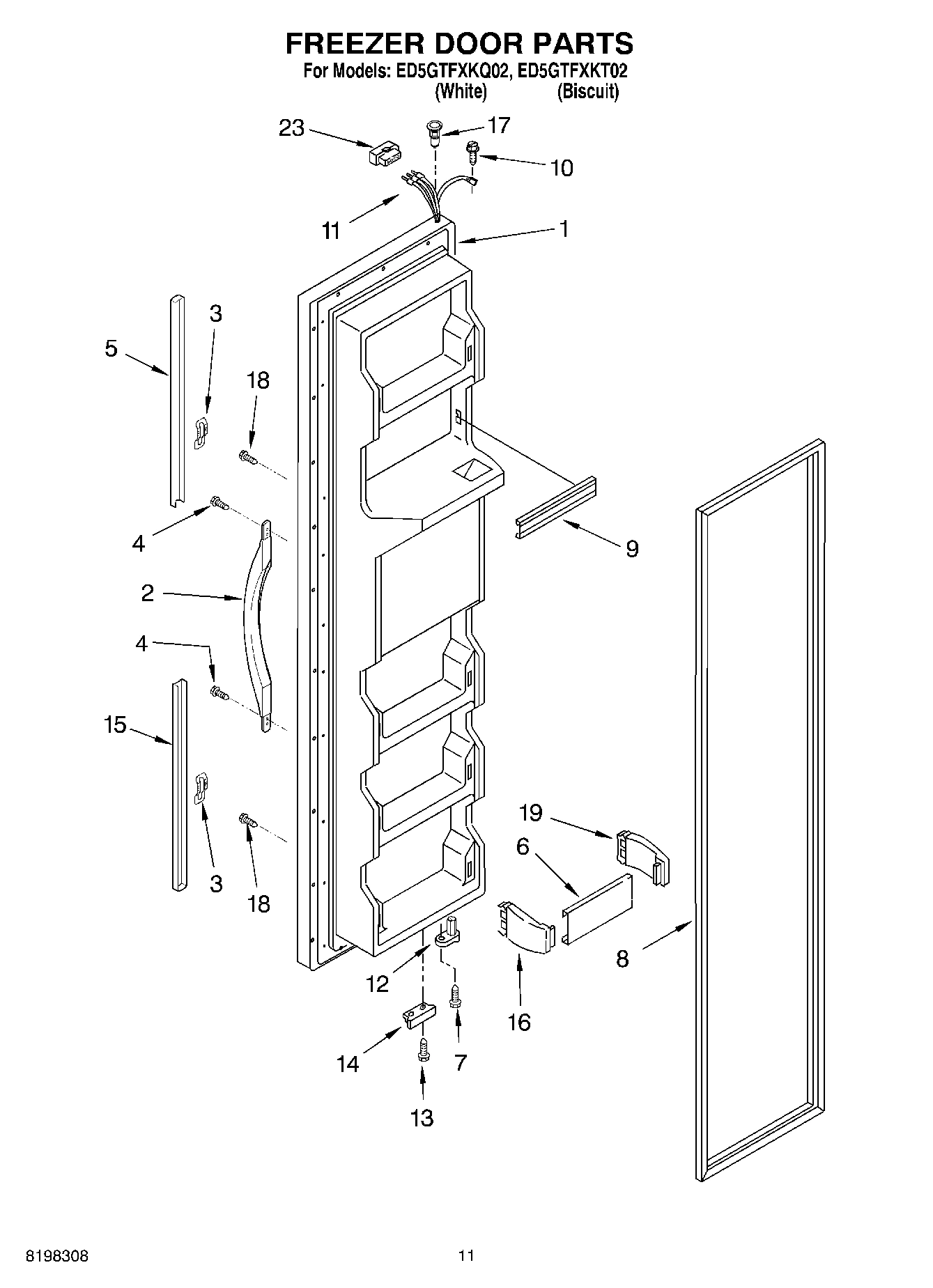 07 - FREEZER DOOR PARTS