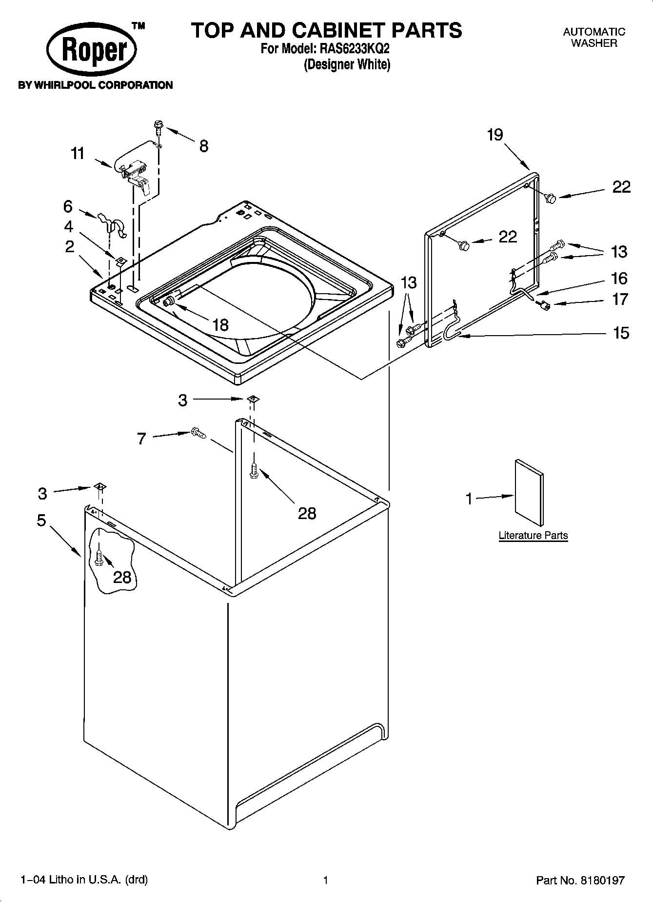 01 - TOP AND CABINET PARTS