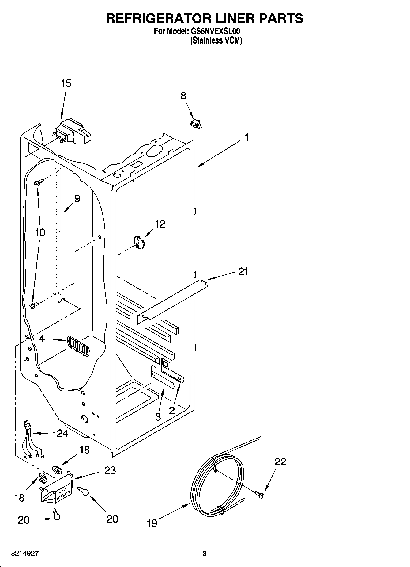02 - REFRIGERATOR LINER PARTS