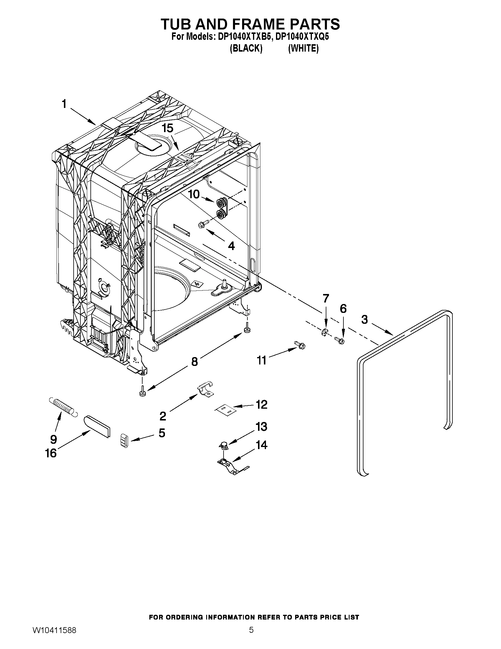 05 - TUB AND FRAME PARTS