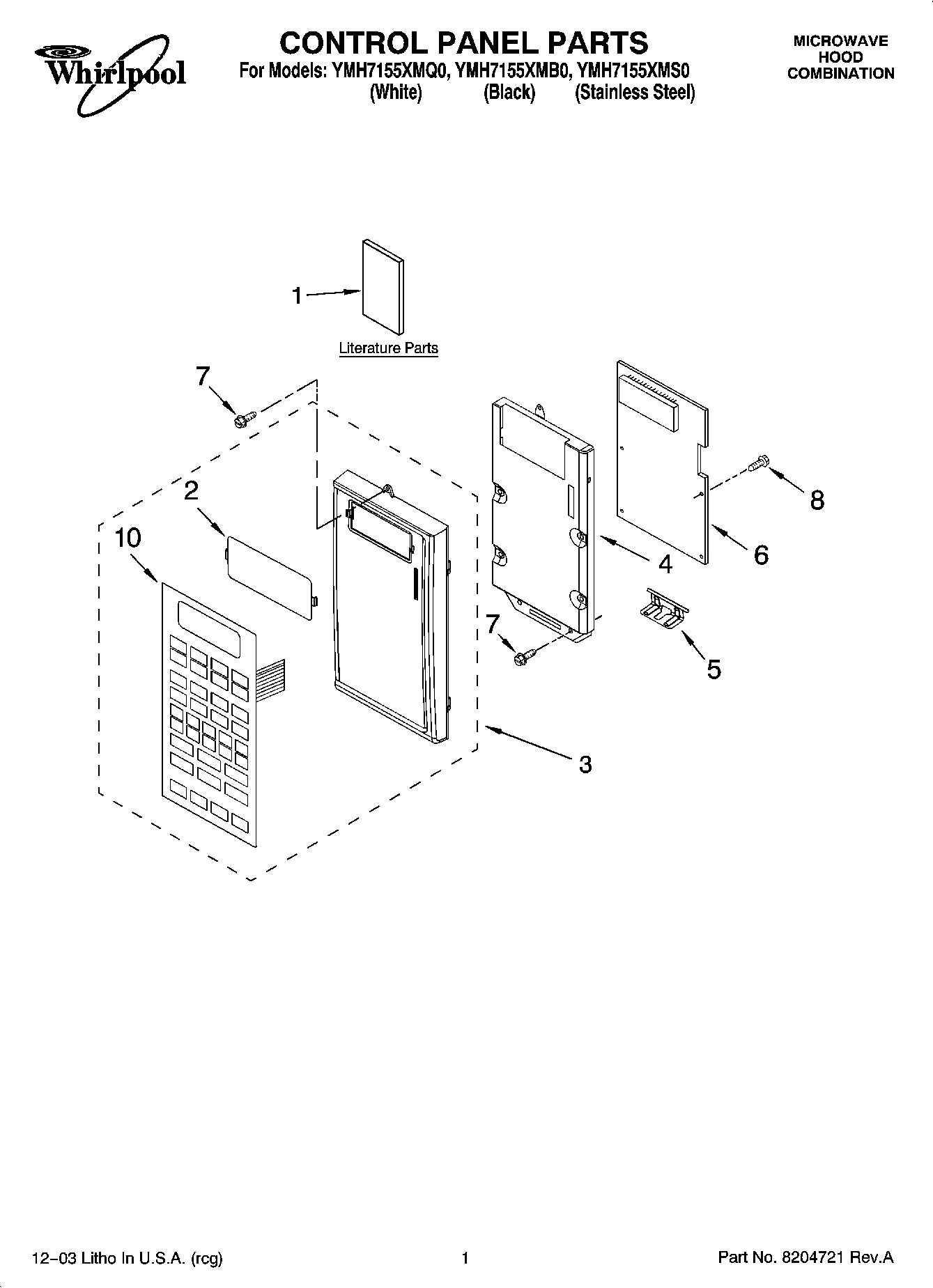 01 - CONTROL PANEL PARTS
