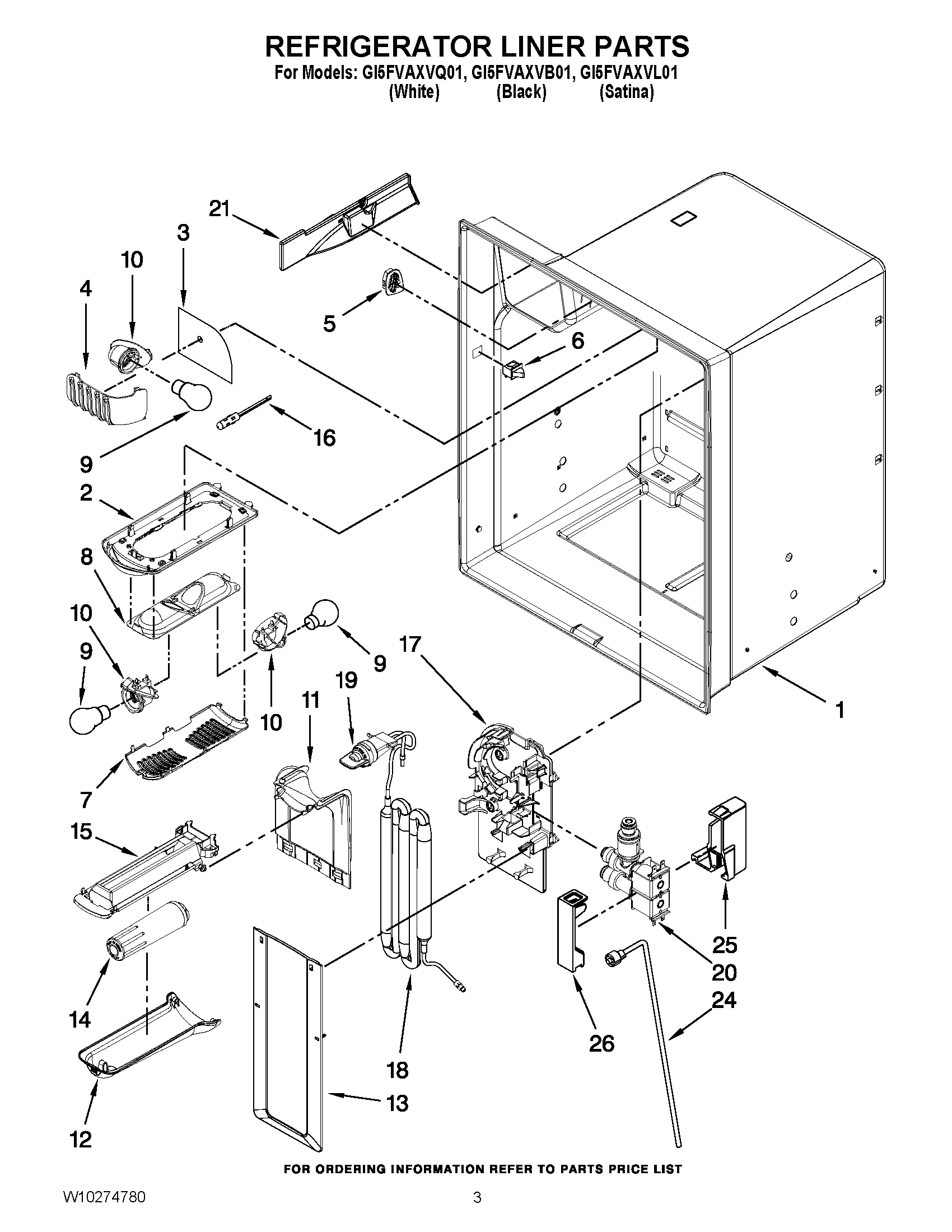 02 - REFRIGERATOR LINER PARTS