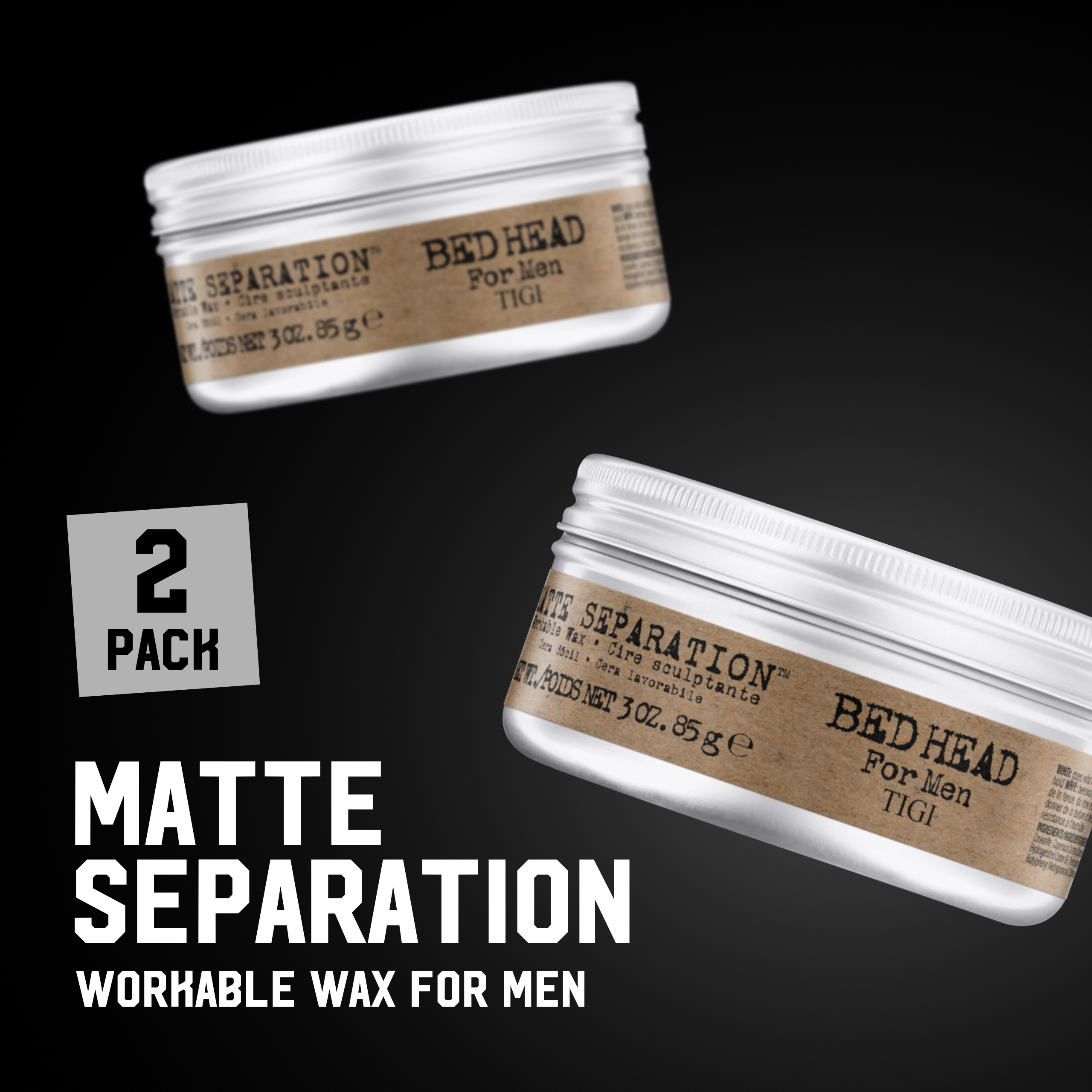 TIGI Bed Head for Men Matte Separation Workable Wax - 3 oz (2 Pack)