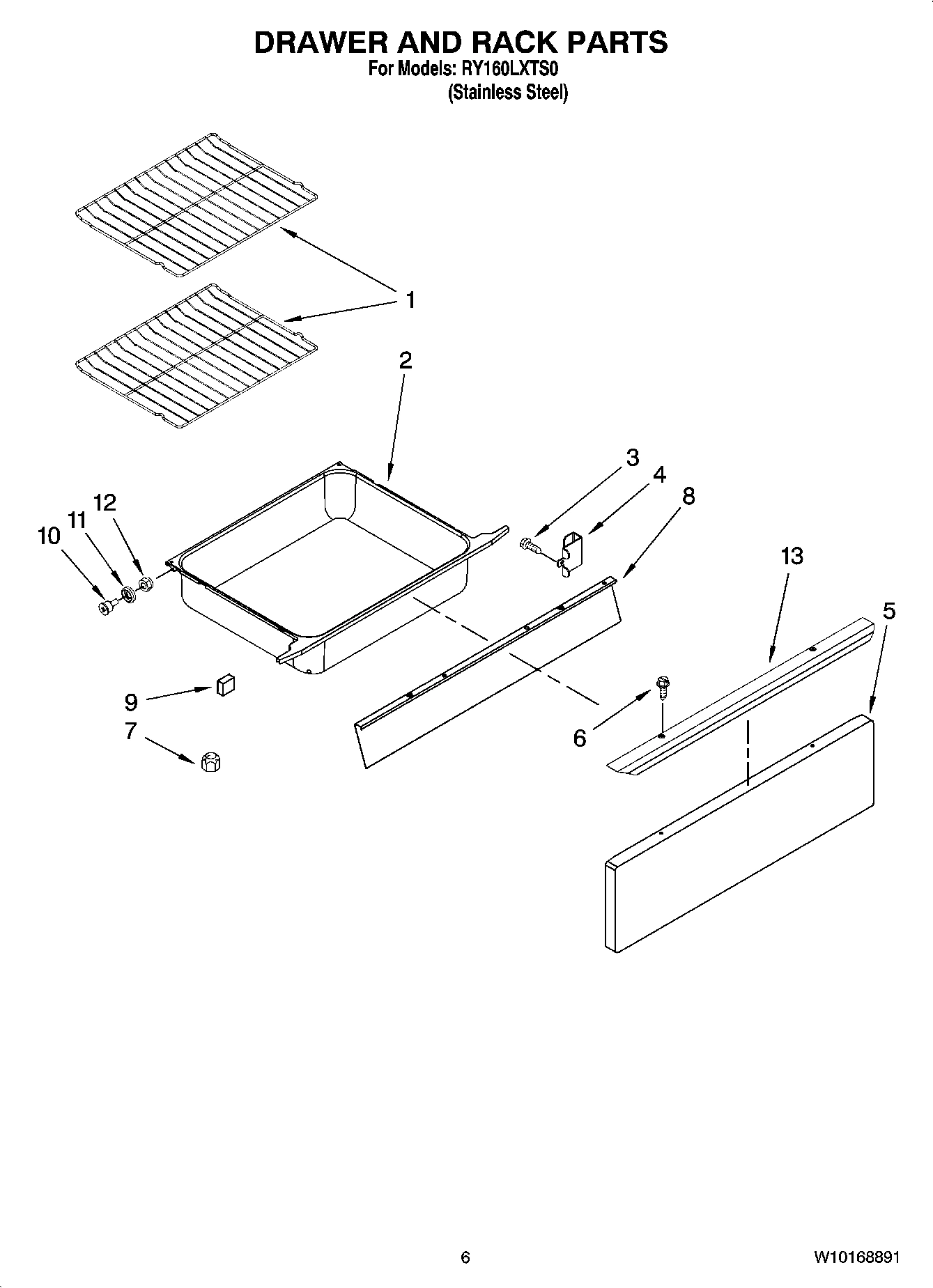 05 - DRAWER AND RACK PARTS, OPTIONAL PARTS (NOT INCLUDED)