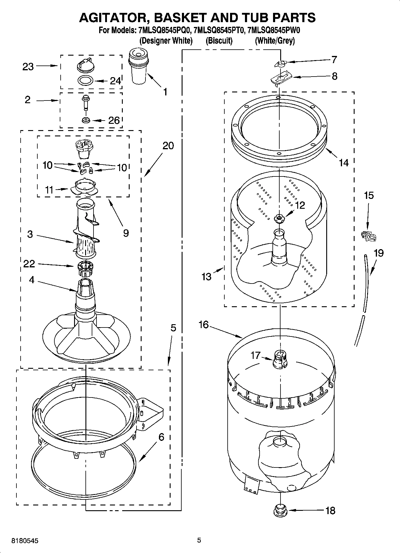 03 - AGITATOR, BASKET AND TUB PARTS