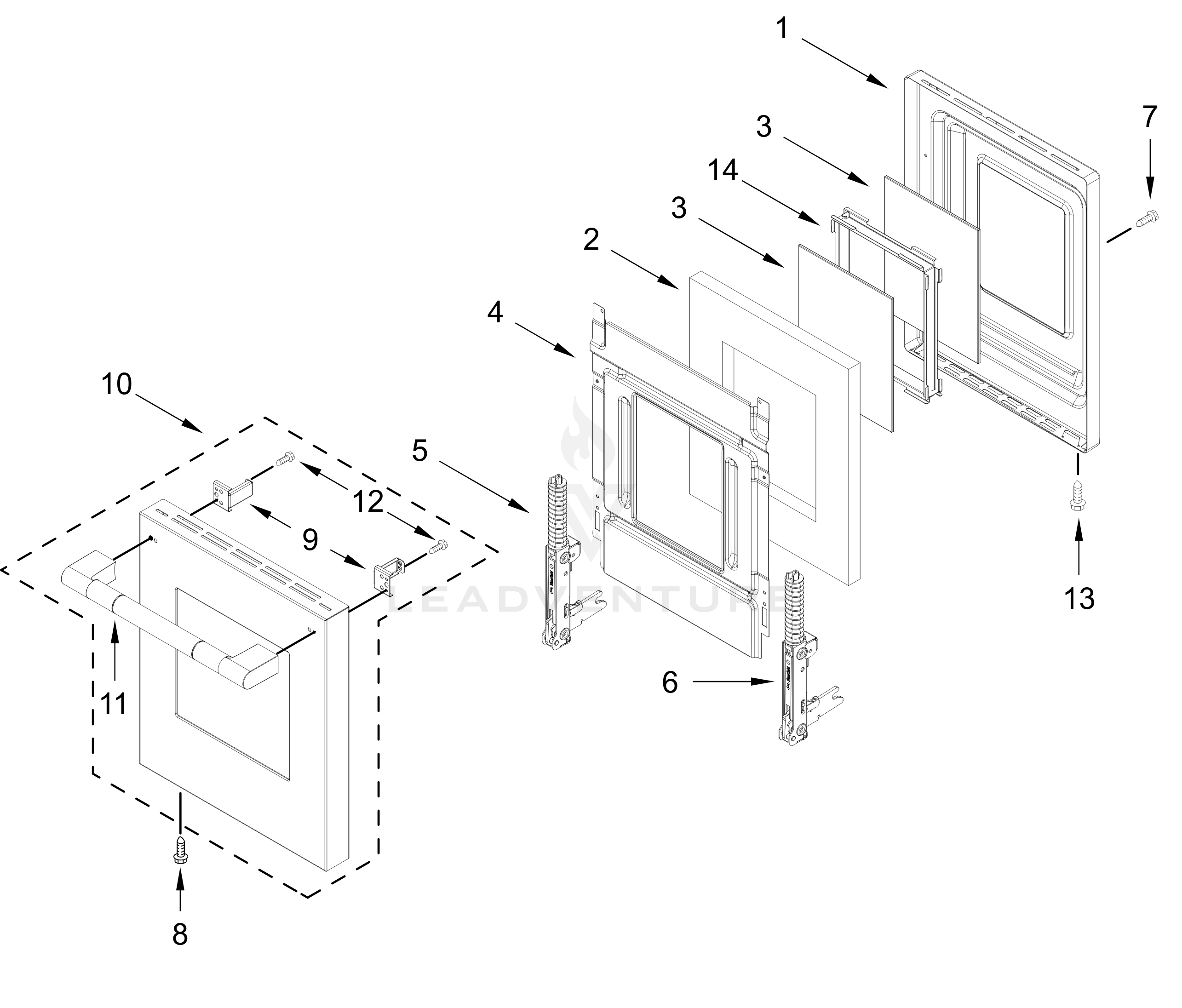 OVEN DOOR PARTS (18 In)