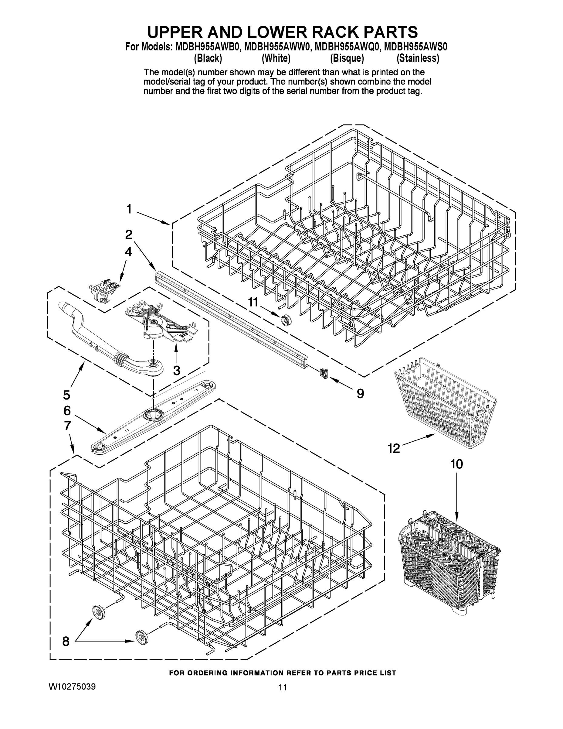 09 - UPPER AND LOWER RACK PARTS