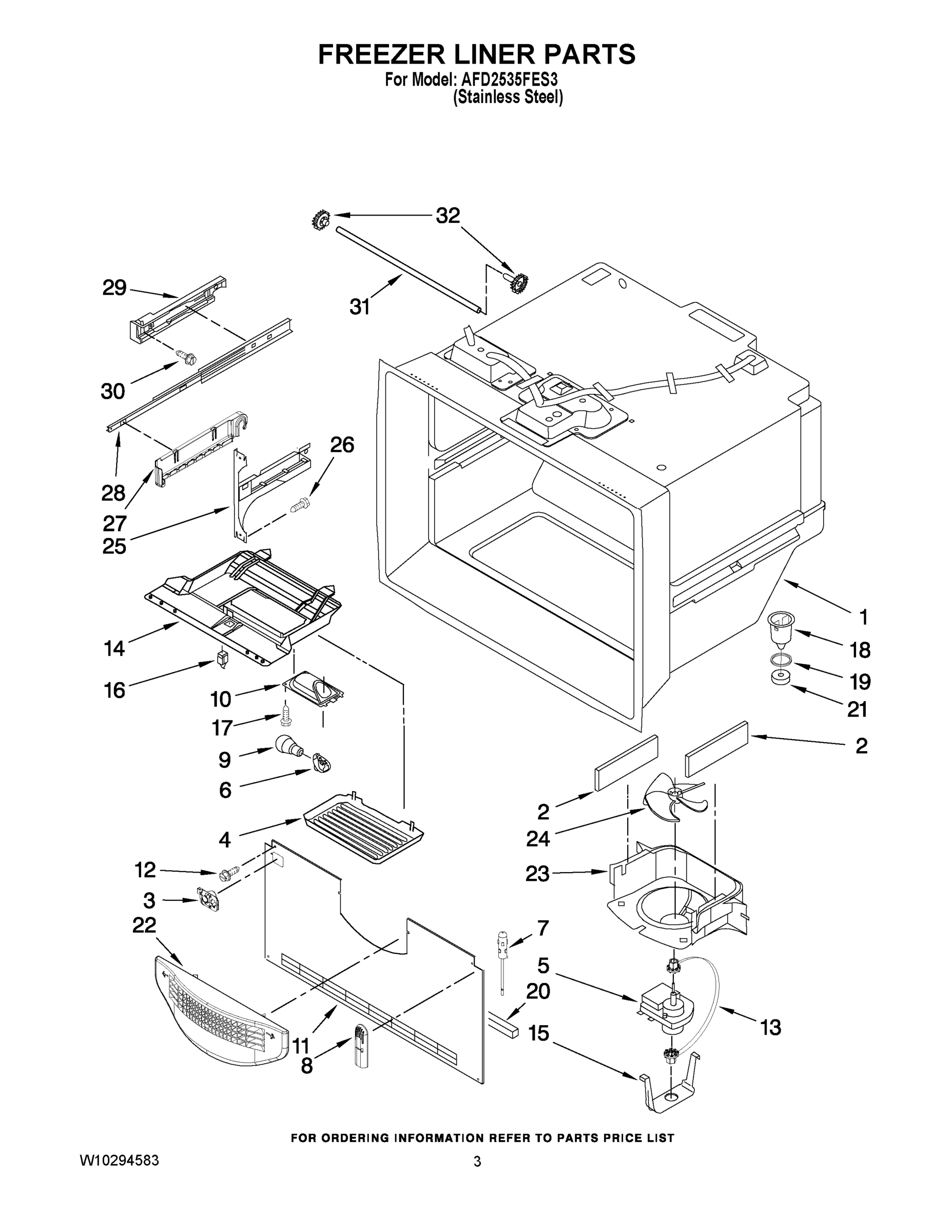 02 - FREEZER LINER PARTS