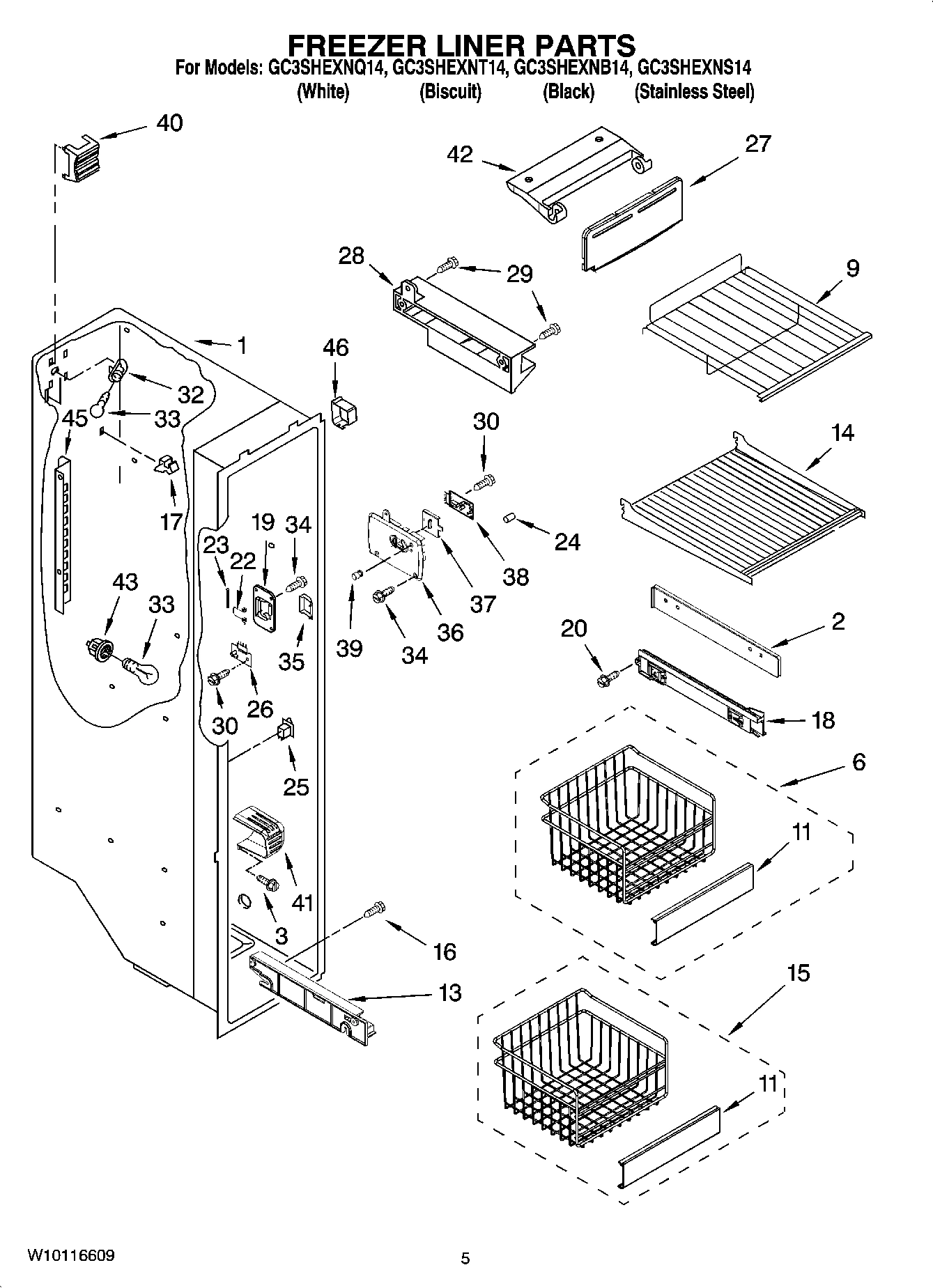 04 - FREEZER LINER PARTS