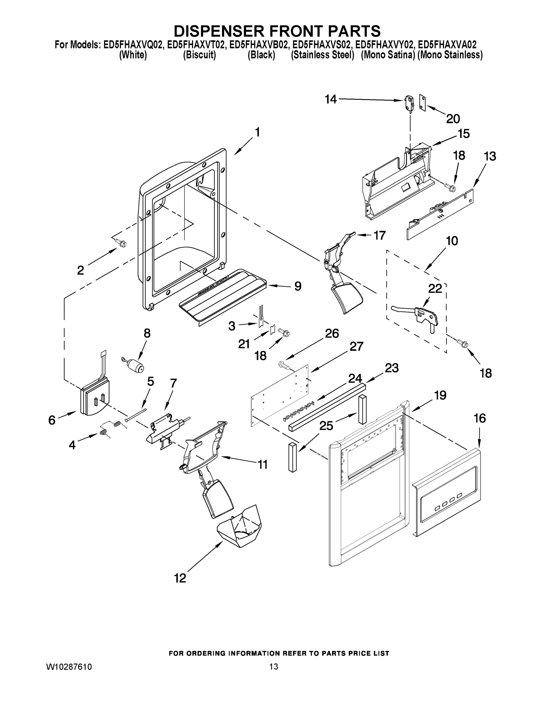 08 - DISPENSER FRONT PARTS