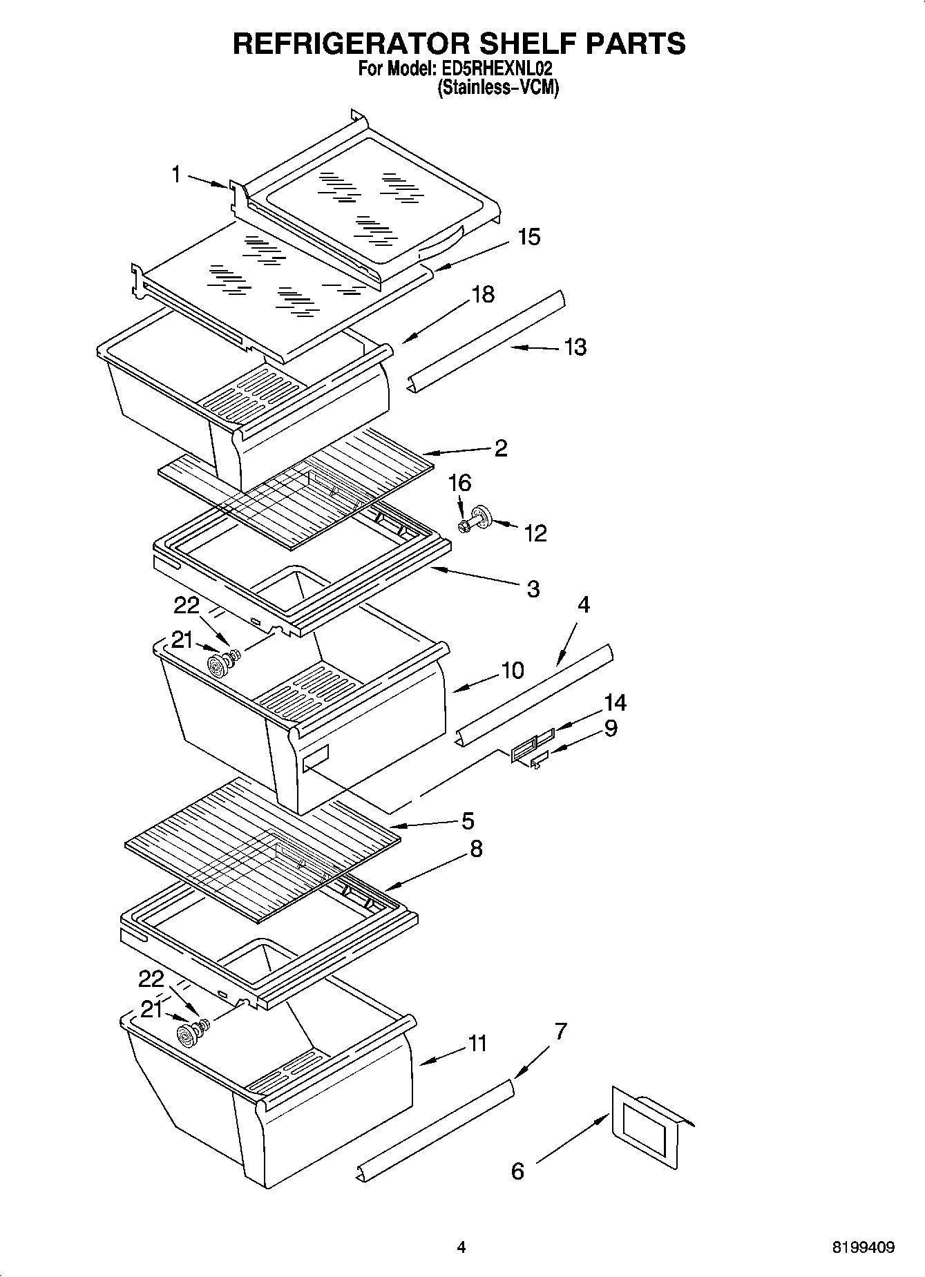 03 - REFRIGERATOR SHELF PARTS