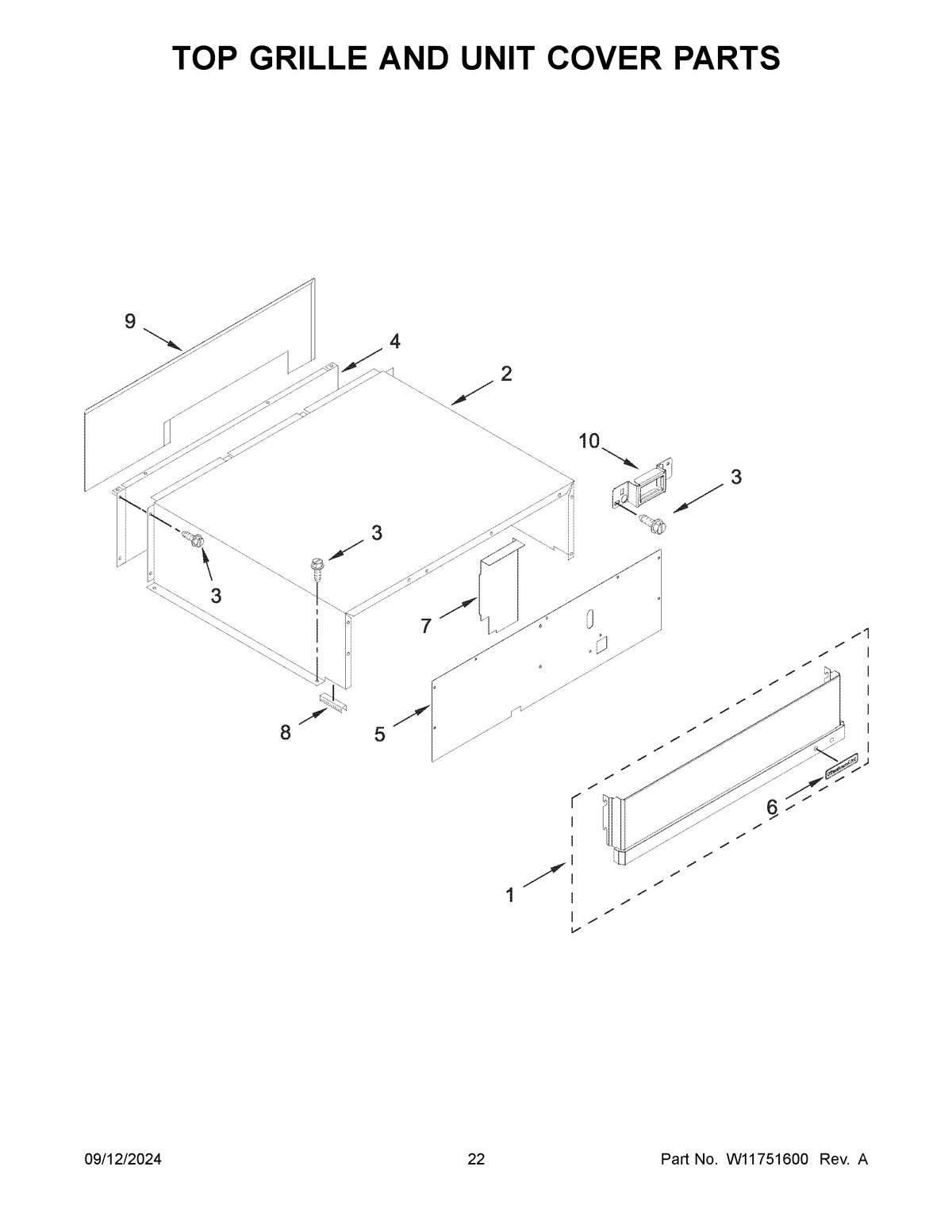 12 - TOP GRILLE AND UNIT COVER PARTS