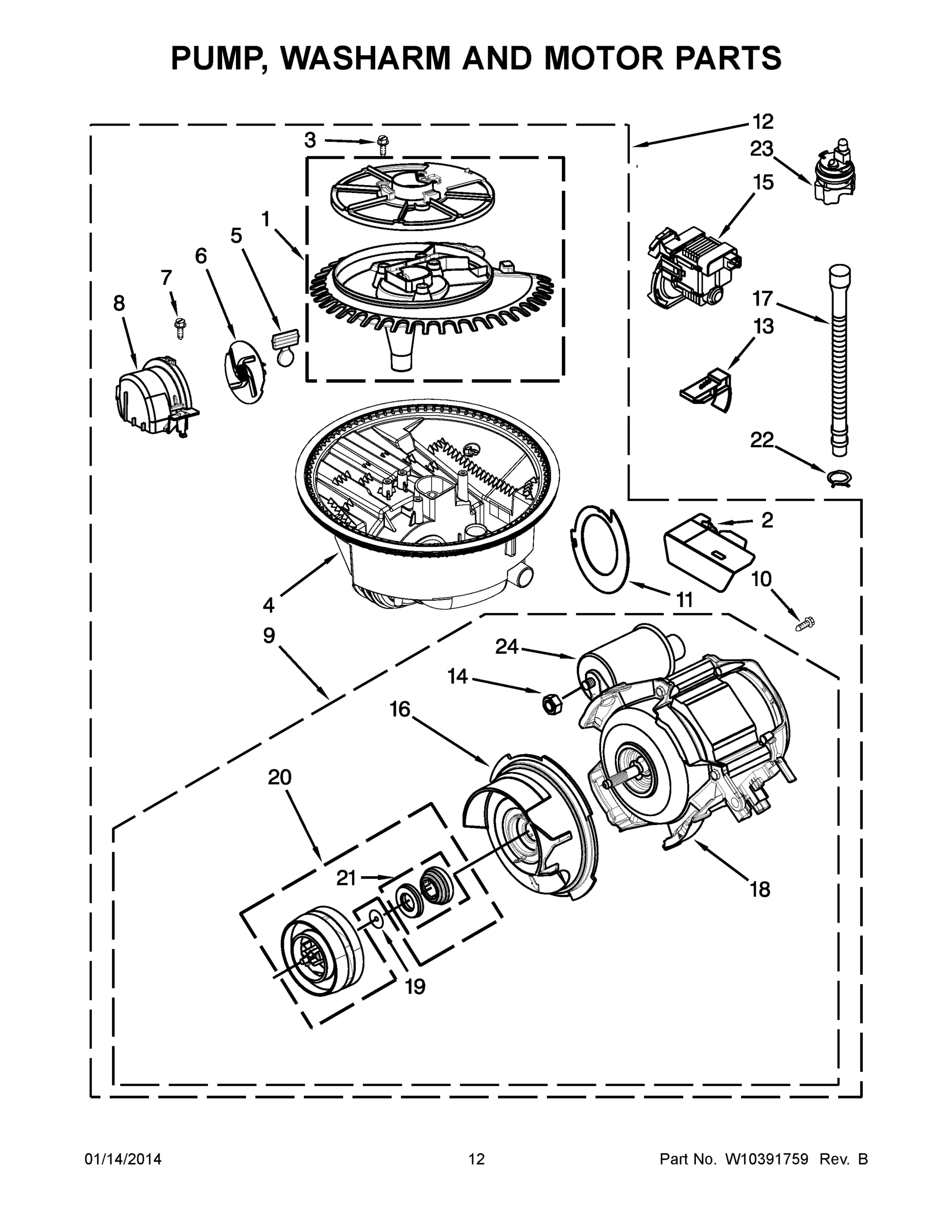 07 - PUMP, WASHARM AND MOTOR PARTS