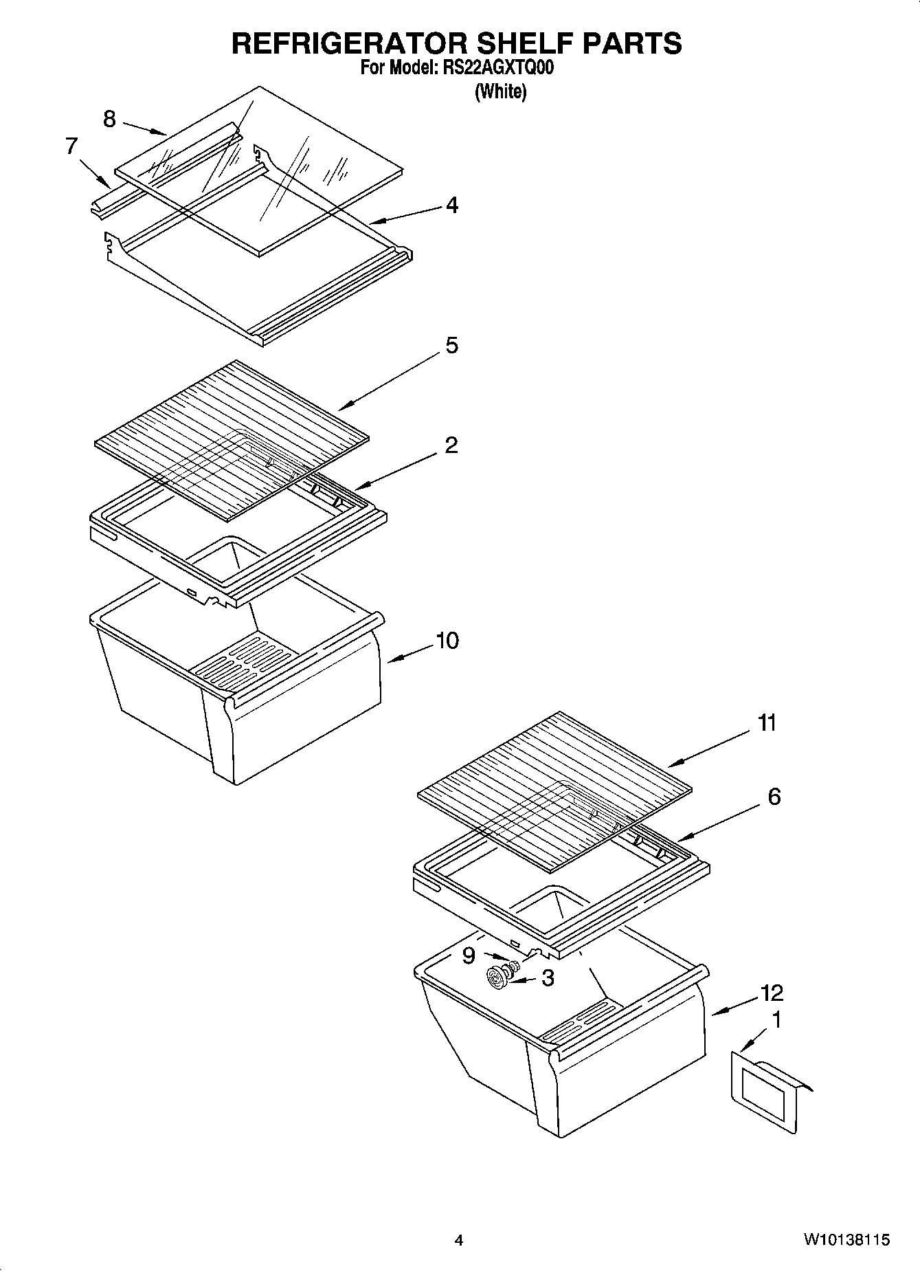03 - REFRIGERATOR SHELF PARTS