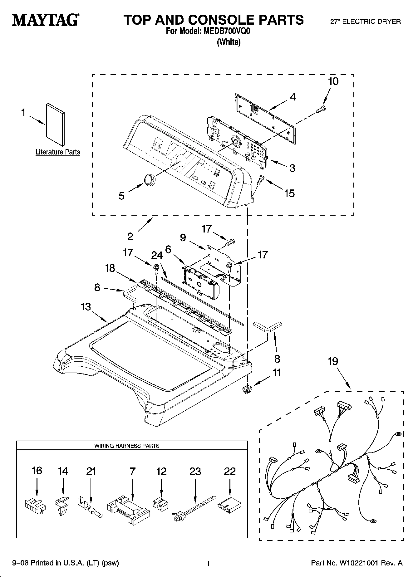 01 - TOP AND CONSOLE PARTS