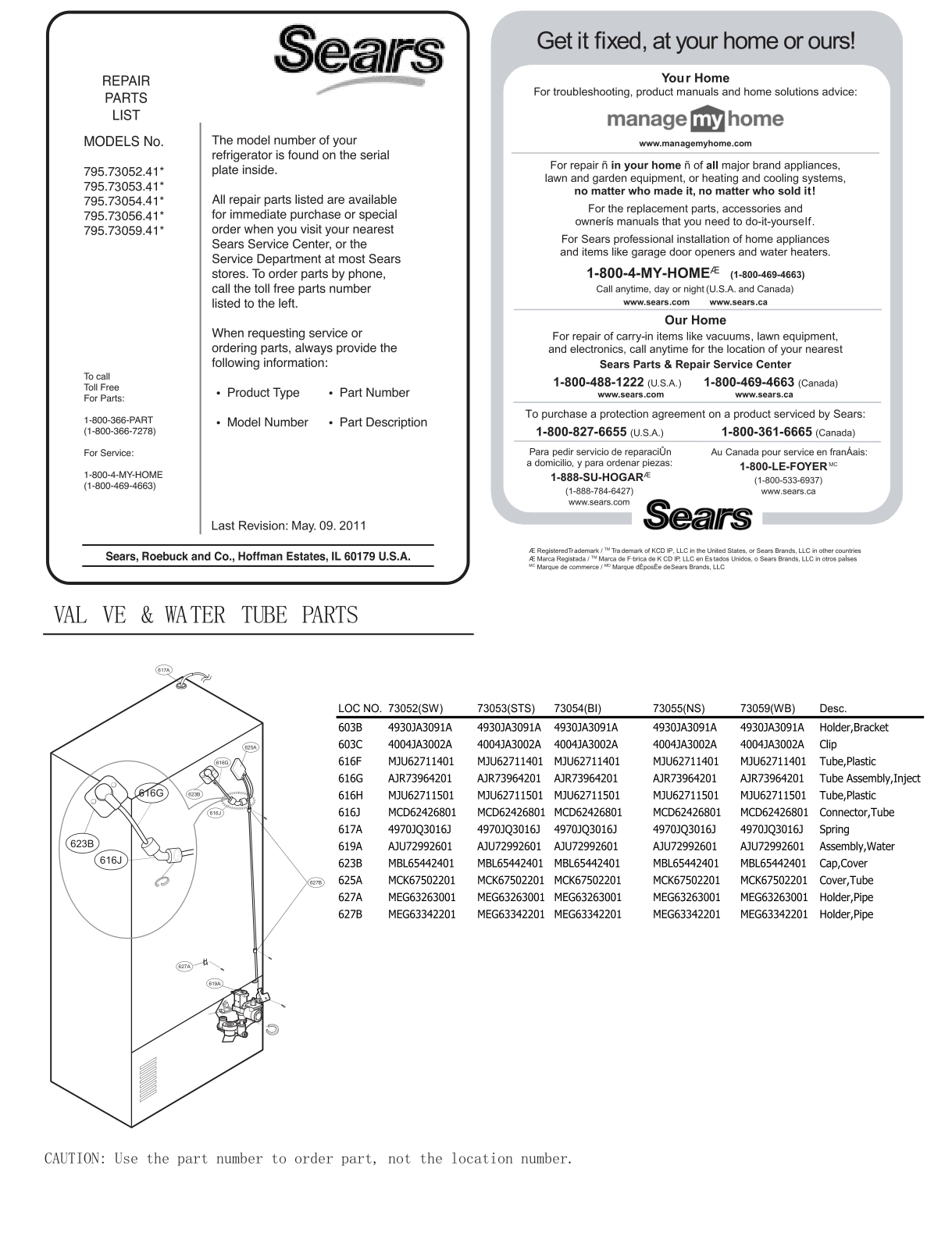 VALVE & WATER TUBE PARTS