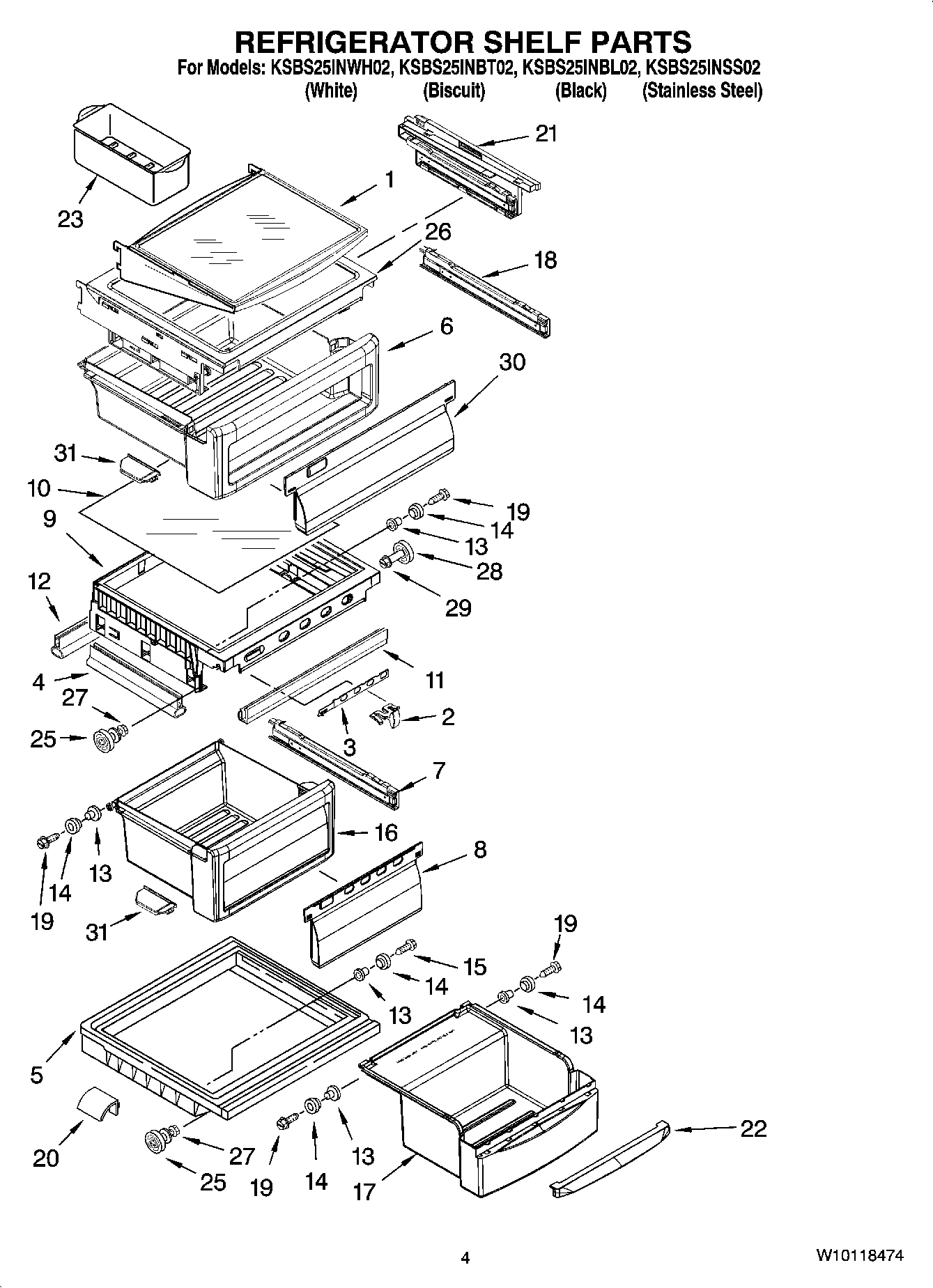 03 - REFRIGERATOR SHELF PARTS