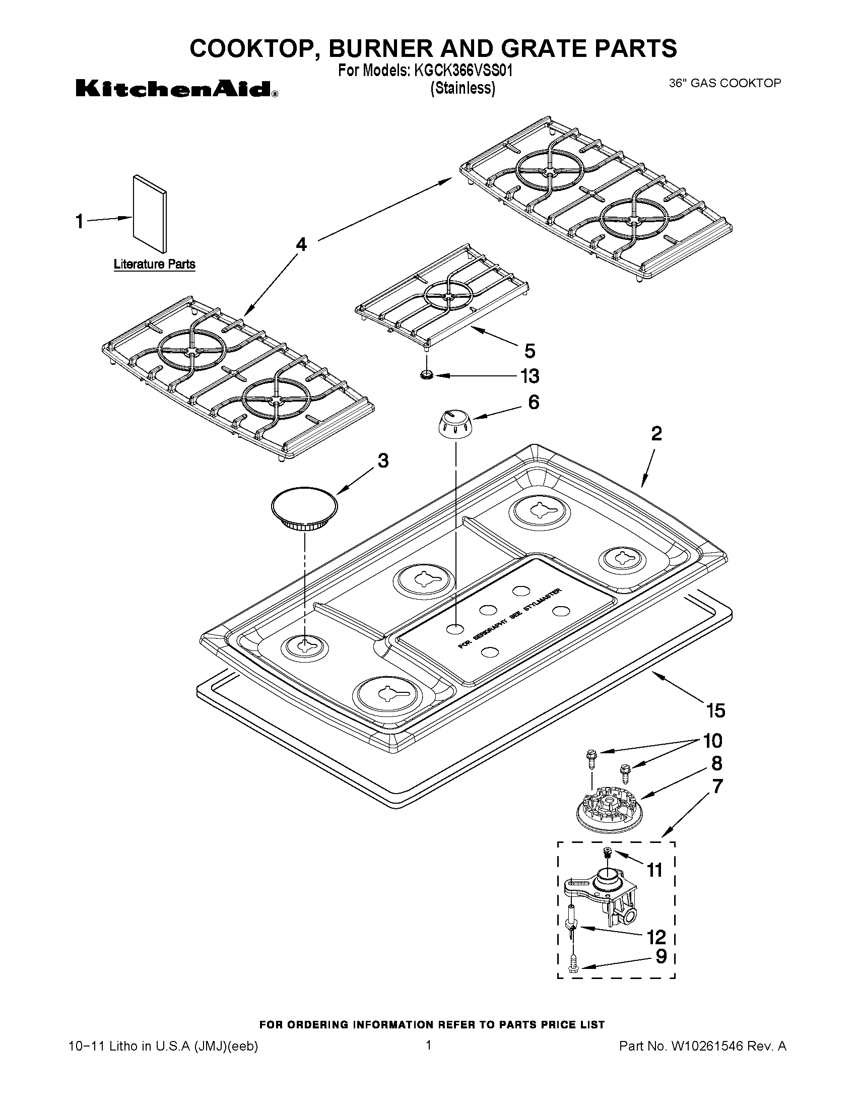 01 - COOKTOP, BURNER AND GRATE PARTS