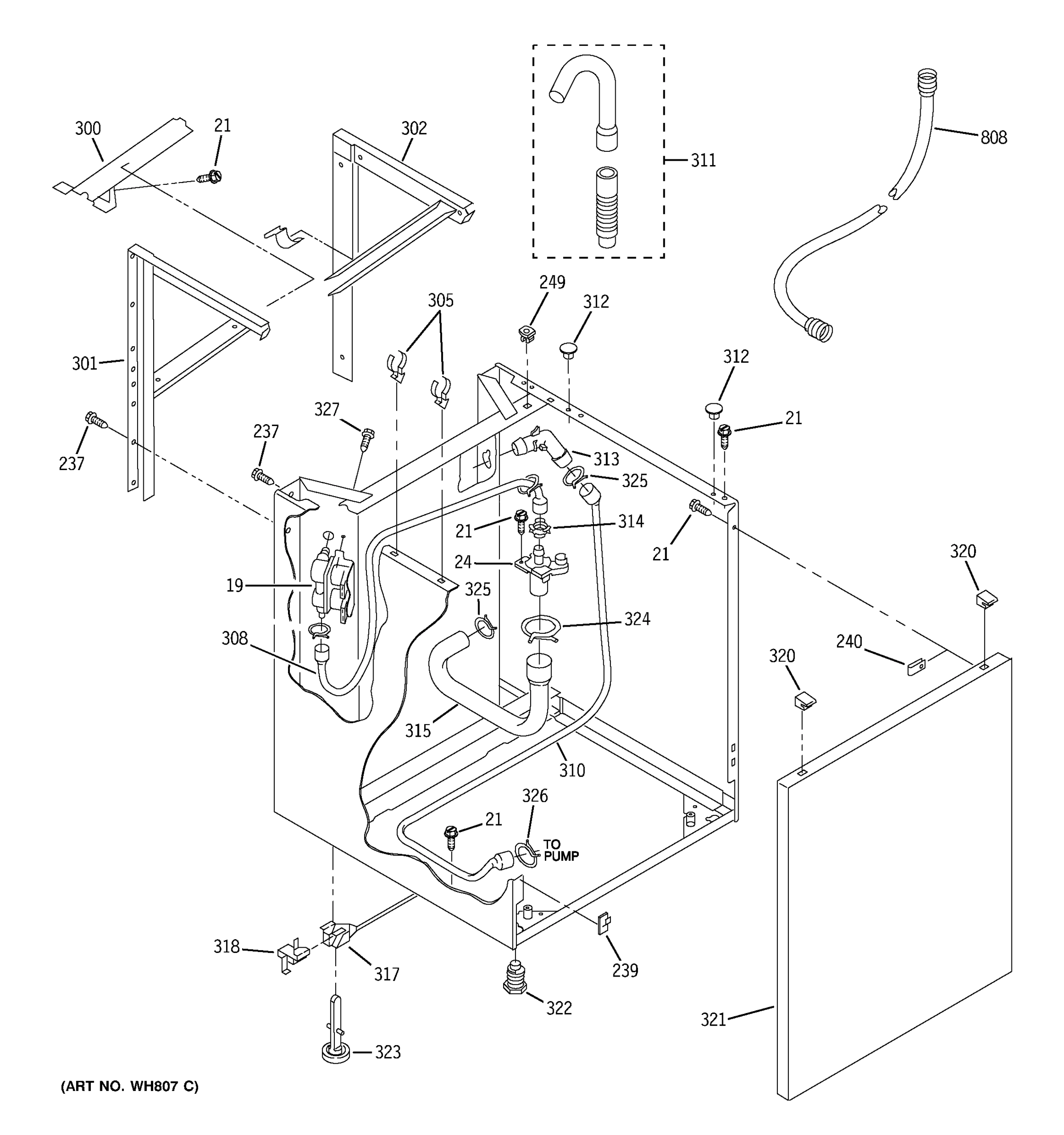 WASHER CABINET & DRYER SUPPORT