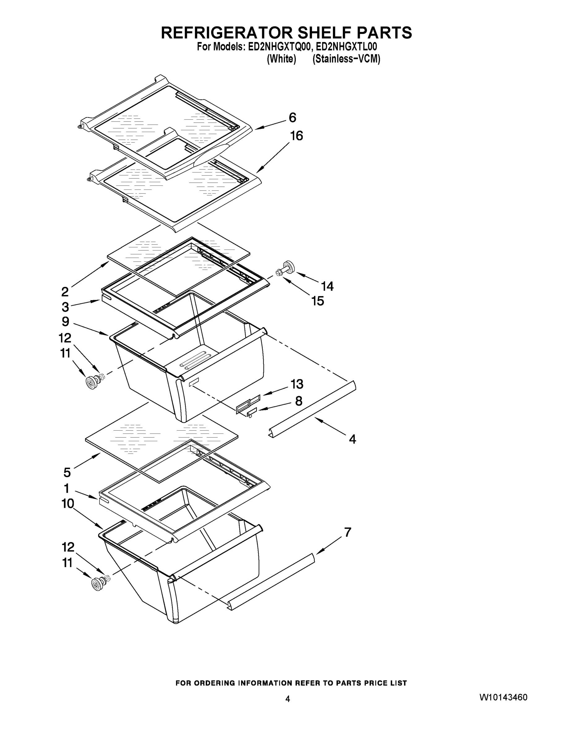 03 - REFRIGERATOR SHELF PARTS