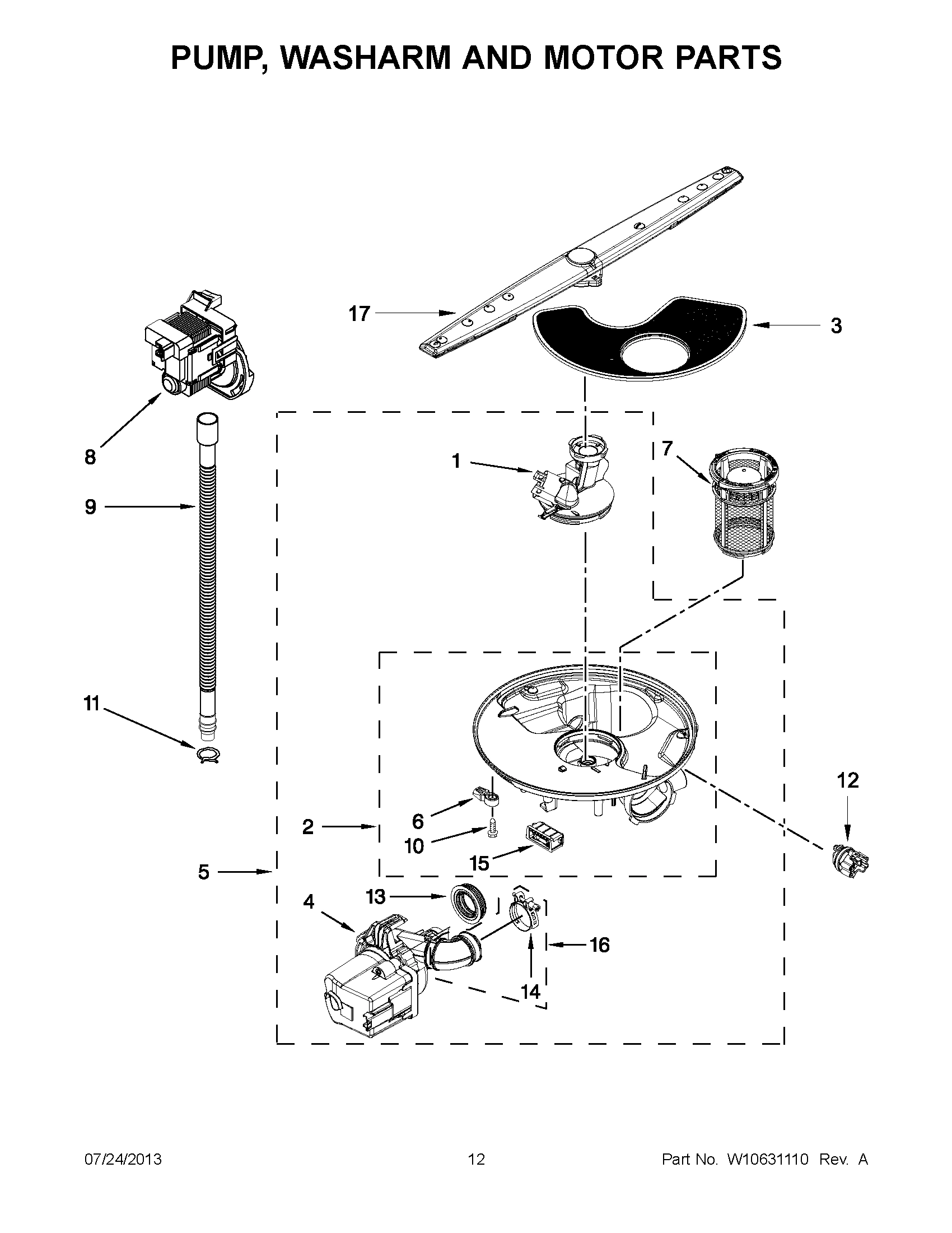 06 - PUMP, WASHARM AND MOTOR PARTS