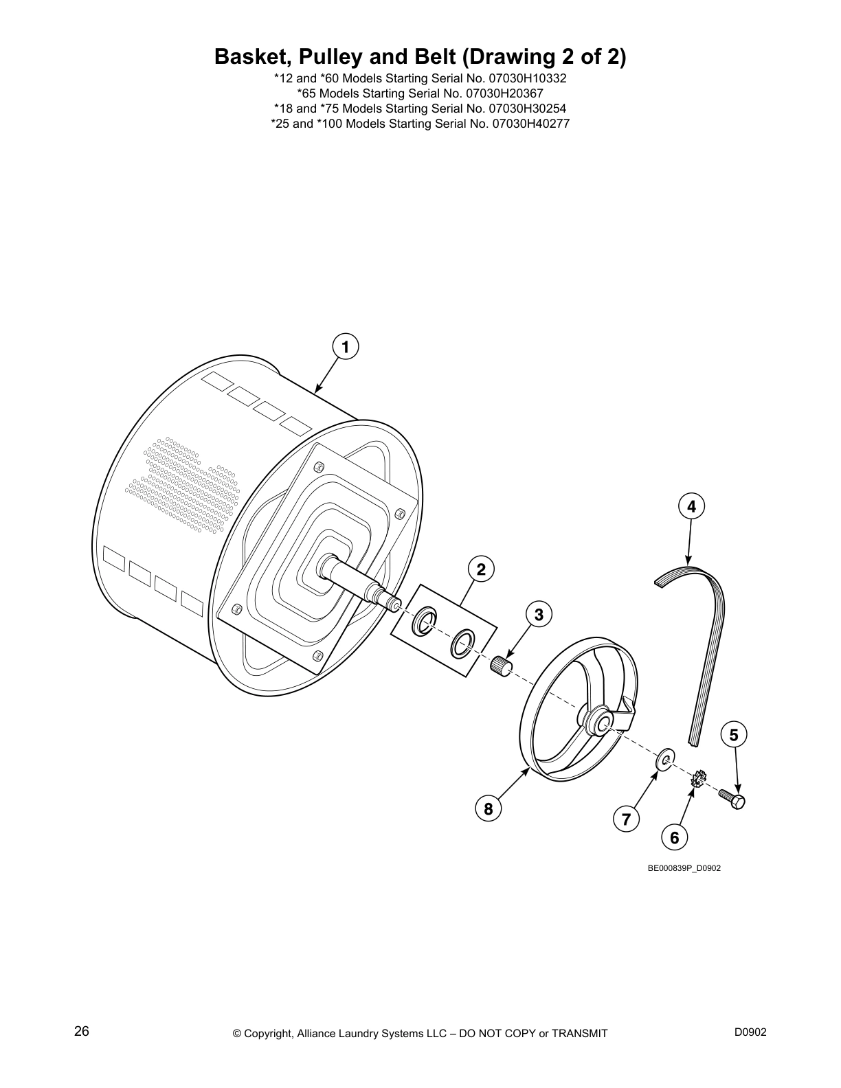 Basket, Pulley and Belt (Drawing 2 of 2)