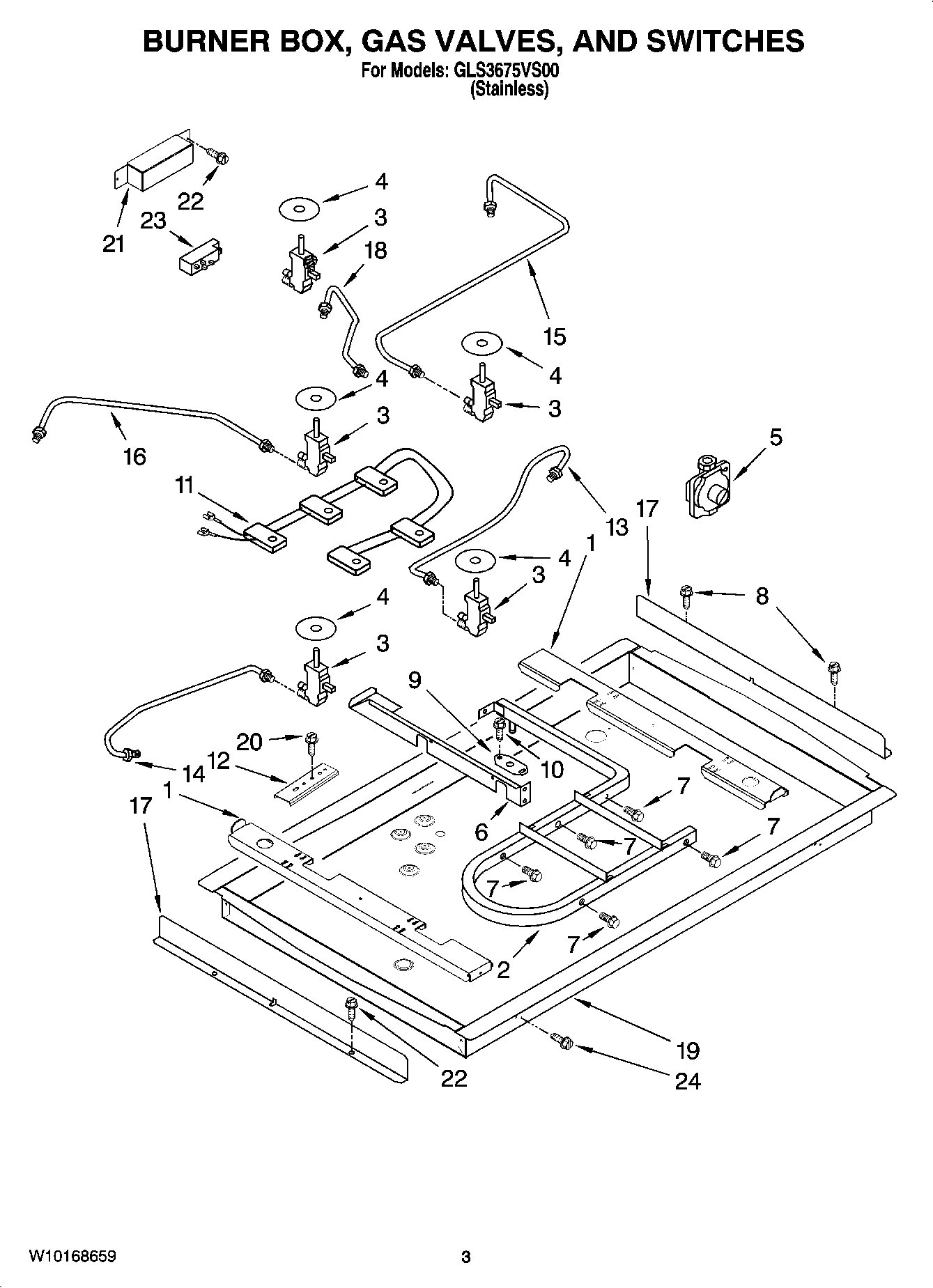 02 - BURNER BOX, GAS VALVES, AND SWITCHES, OPTIONAL PARTS